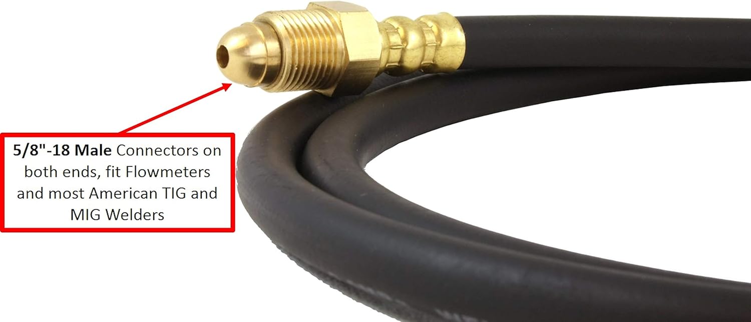 Argon CO2 - TIG/MIG Flowmeter - Welding Regulator - High-Flow - SÜA with 10 Feet Argon Hose- CGA580 - HDV
