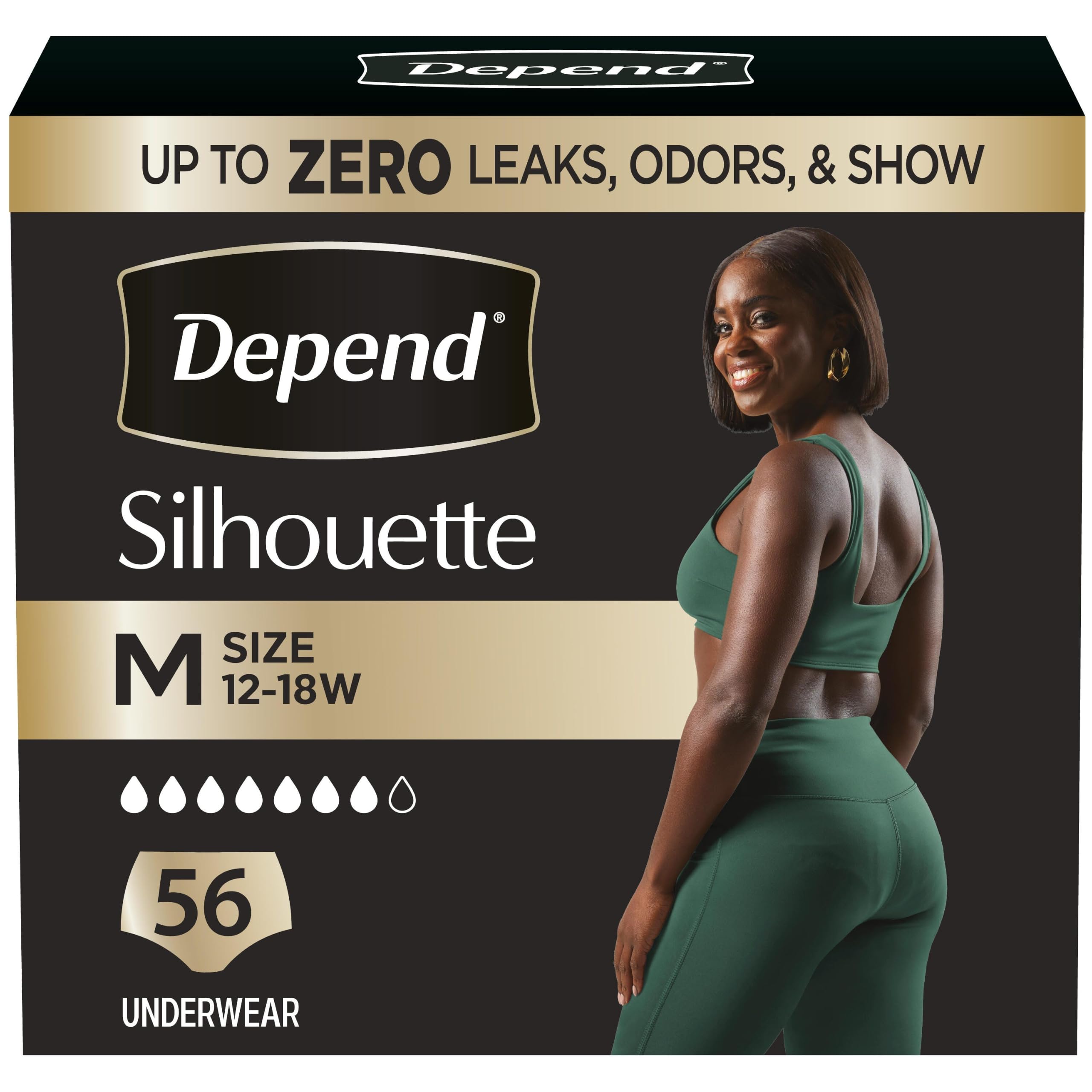 Photo 1 of Depend Silhouette Women's Incontinence Underwear, Medium, Pink, 56 Count