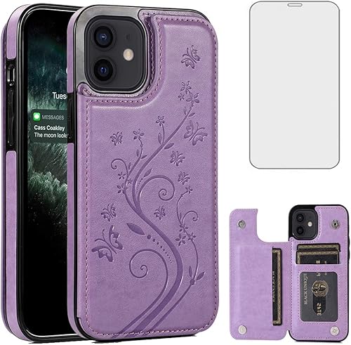 Asuwish compatible con iPhone 12 Pro iPhone12 caso 6.1 protector de pantalla de vidrio templado titular de la tarjeta de la cubierta de la cartera Asuwish compatible con iPhone 12 Pro iPhone12 caso 6.1 protector de pantalla de vidrio templado titular de la tarjeta de la cubierta de la cartera