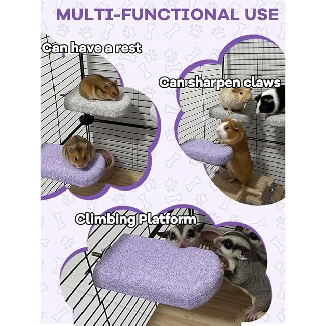 Foto 3 de 7 de 2 piezas Chinchilla Lava Ledge Plataforma Ratas Escalada Platform,Pequeños Animales Masticar Juguetes…