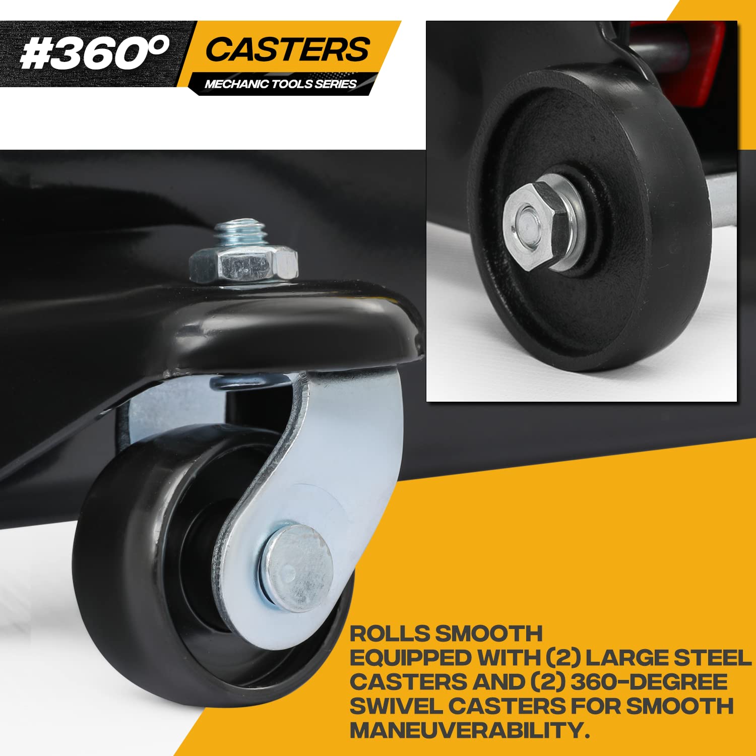 Magshion Cric idraulico a carrello da 2 tonnellate con custodia per il trasporto, resistente fino a 1814 kg, cric per auto, a basso profilo, per SUV, pickup, manutenzione di veicoli in garage e