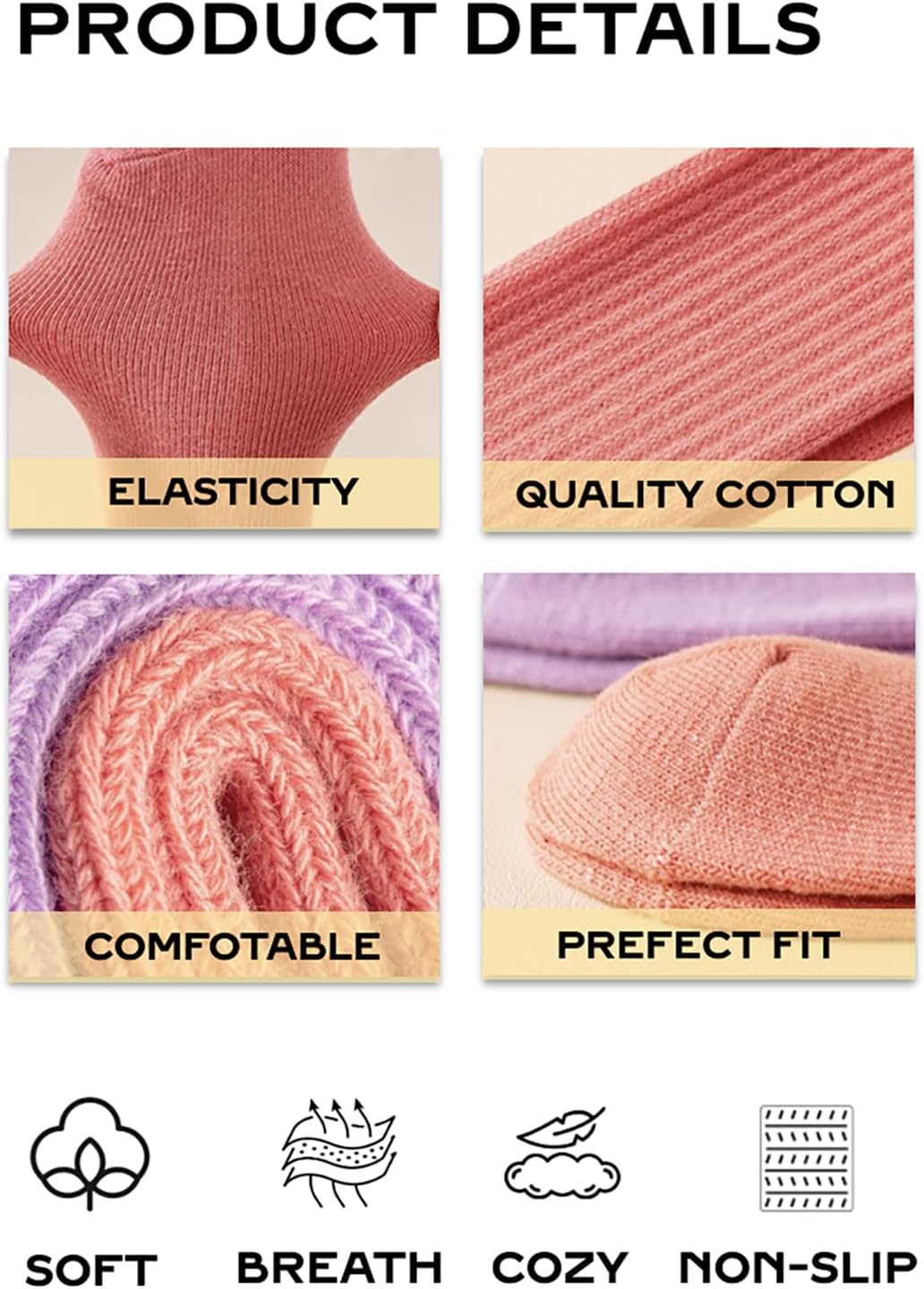 2 Pairs Kids Slouch Socks Girls Toddler Knee High Tube Long Boot Crew Slouch Socks - Image 6