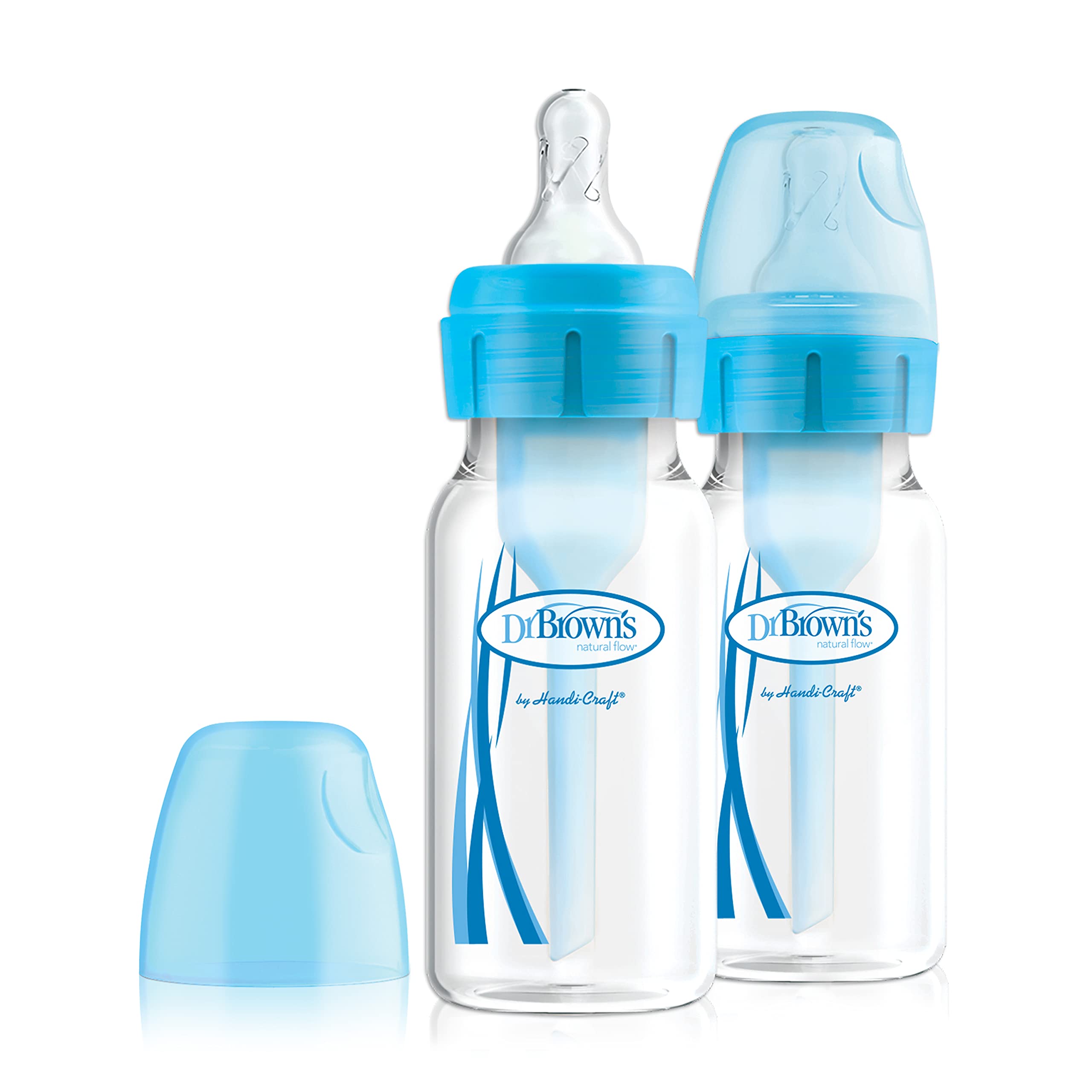 Dr. Brown's Natural Flow Options Standard Neck Baby Bottle (120 ml, Blue, Set of 2)-image-24