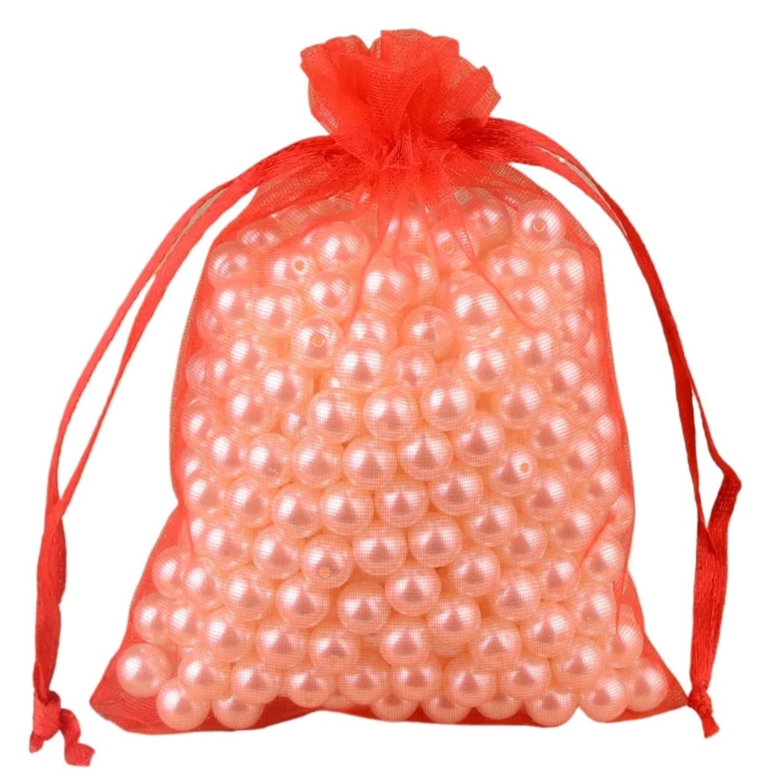 Geschenkbeutel 100 Stück Schmuckverpackungsbeutel 5 * 7 7 * 9 9 * 12 10 * 15 cm Organzabeutel Geschenkaufbewahrung Hochzeit Kordelzugbeutel(Red,10x15cm)