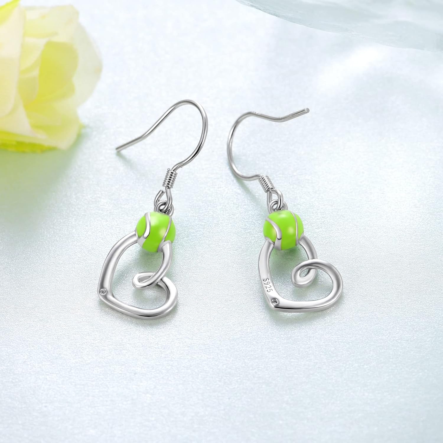 Sports Earrings Sterling Silver Tennis/Lacrosse/Pickleball/Volleyball Earrings Sports Jewelry for Women - Image 2