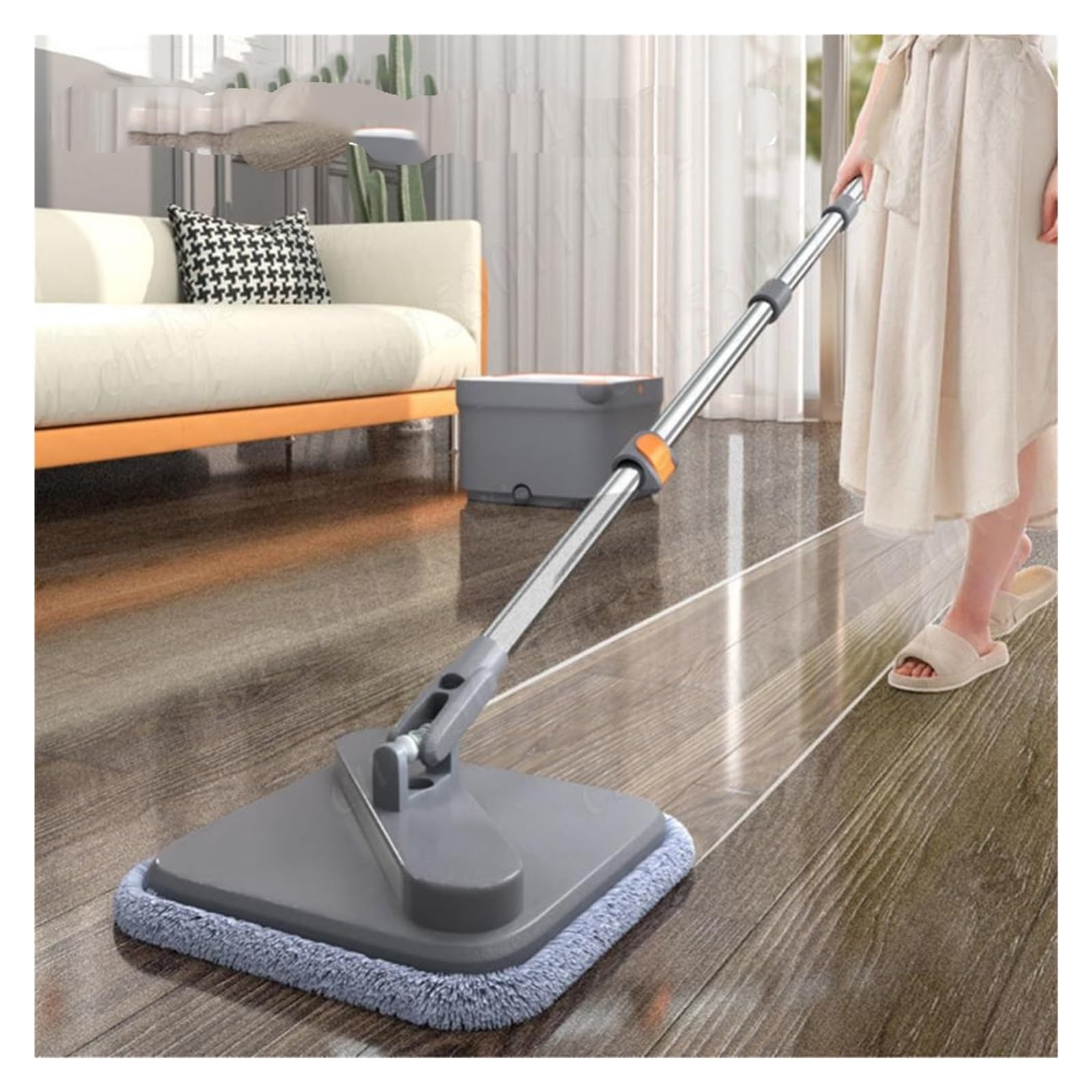 Compatible con barredora mágica for limpieza de pisos, juego de trapeador y cubo for limpieza de pisos, trapeadores exprimibles, rotación de 360 ​​°, trapeador plano for pisos, escoba, limpiador de tr