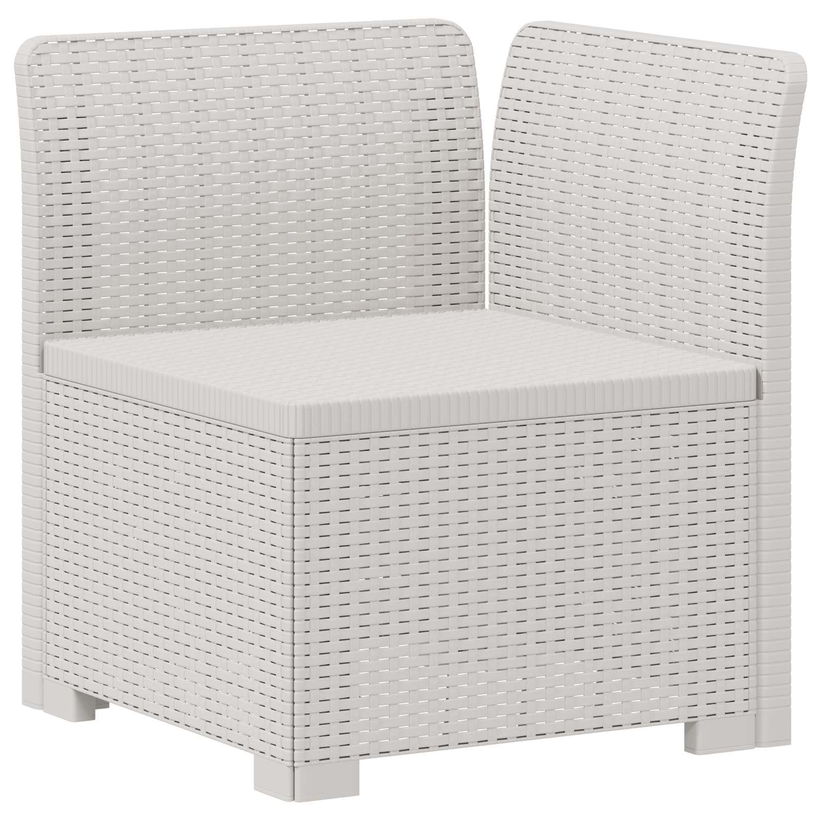 vidaXL Sofa Ogrodowa 3-osobowa w Wyglądzie Rattanu PP Biały