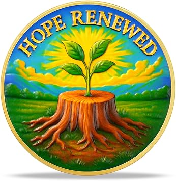 Stump to Sprout Religious Coin - Inspirational Bible Verse Medallion, Faith-Based Gifts for Spiritual Encouragement for Men & Women