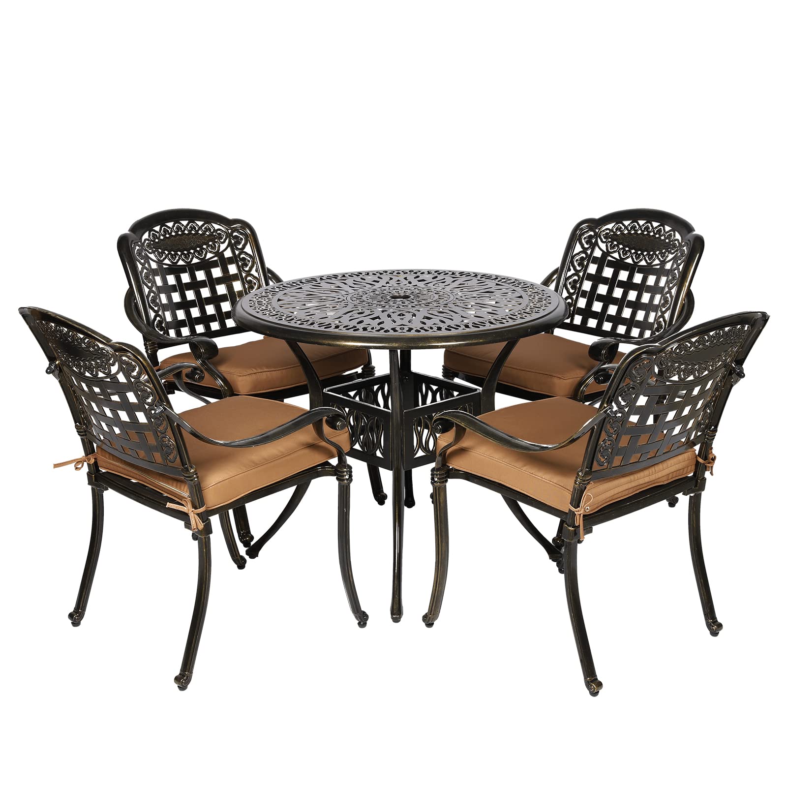 Buy MEETWARM 5 Piece Patio Dining Set, Outdoor AllWeather Cast