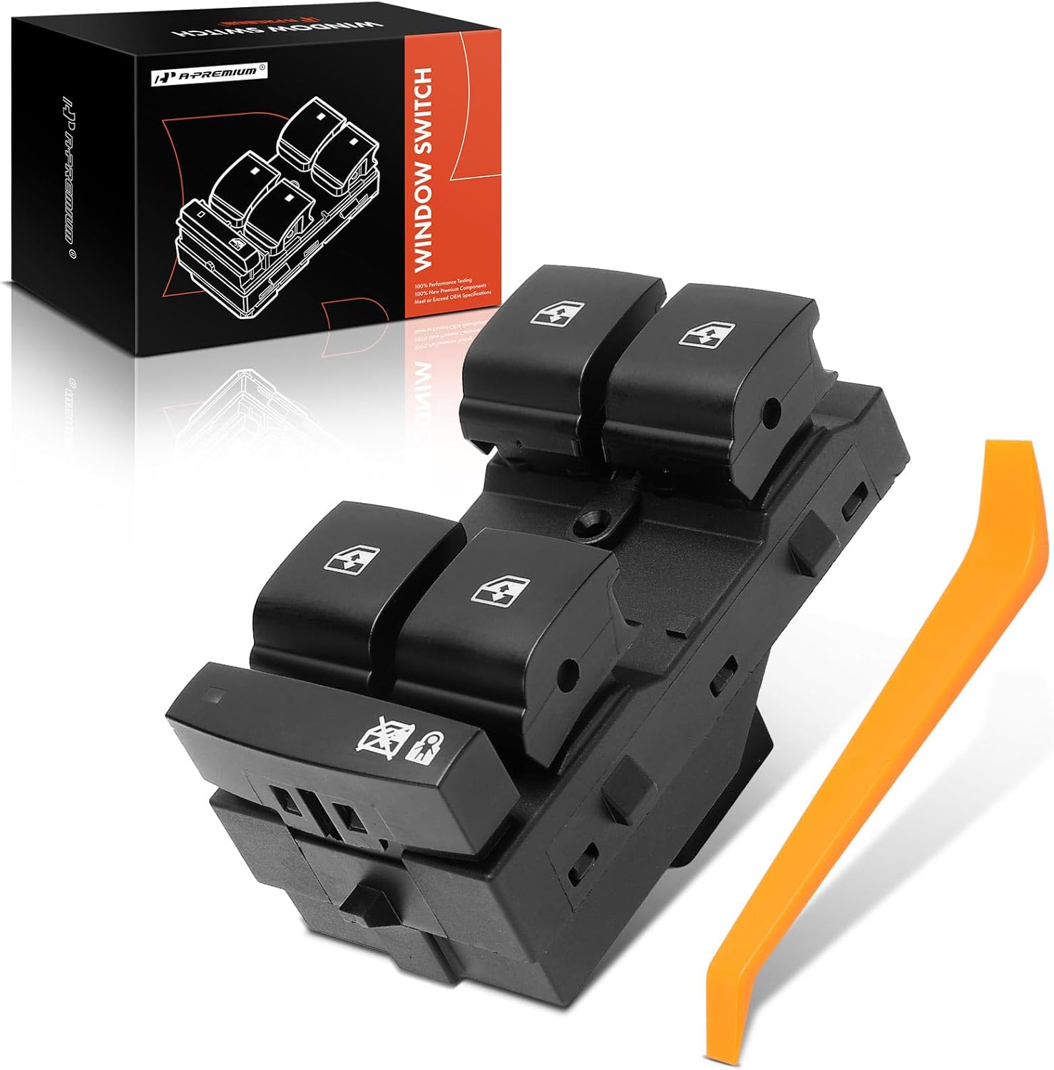 A-Premium Master Power Window Switch Compatible with Chevrolet Malibu 2013-2015, Cruze 2011-2012, Front Left Driver Side, No Auto Function