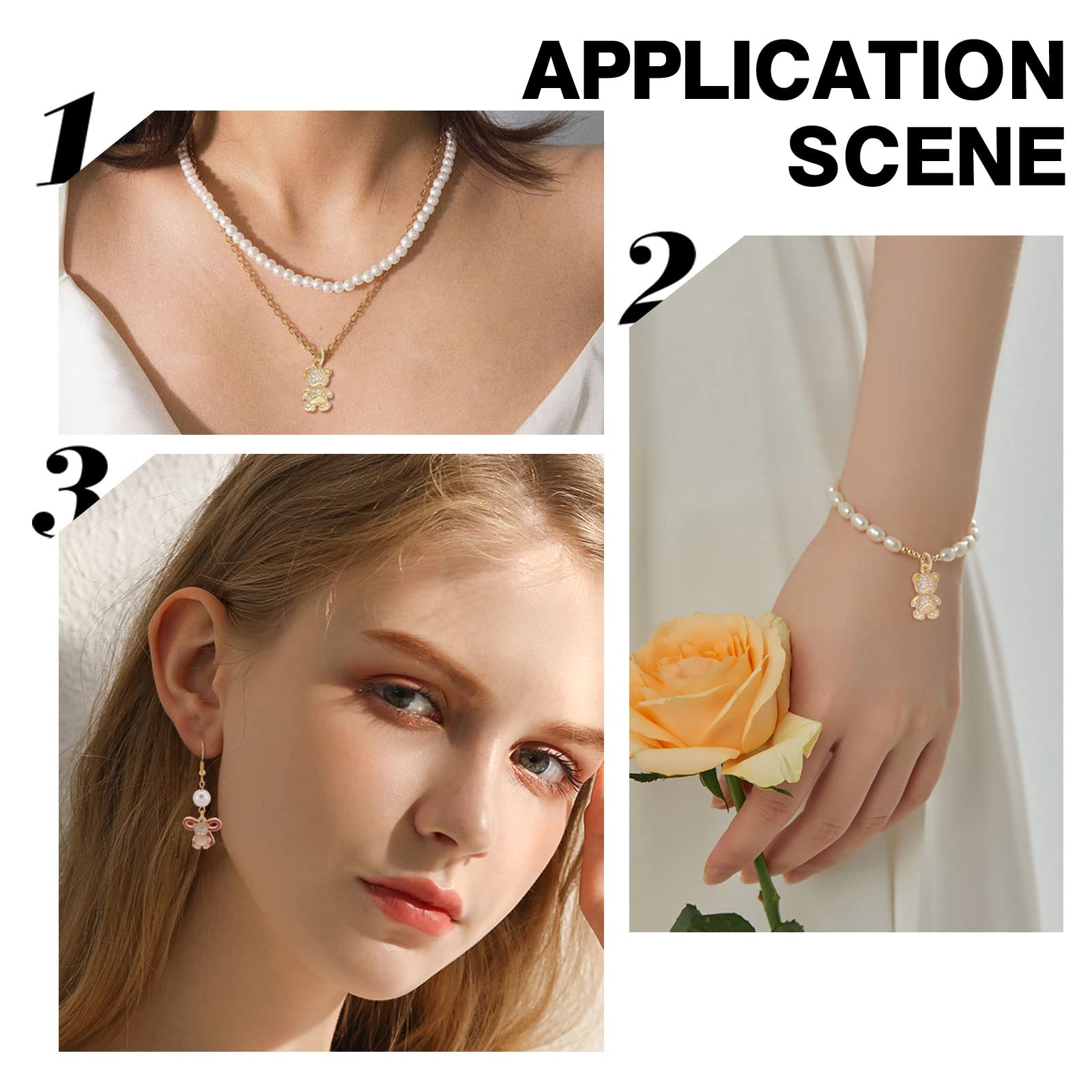 SUNNYCLUE 8 Pcs Charms Ours En Peluche 18K Plaqué Or - DIY Bijoux Mignon