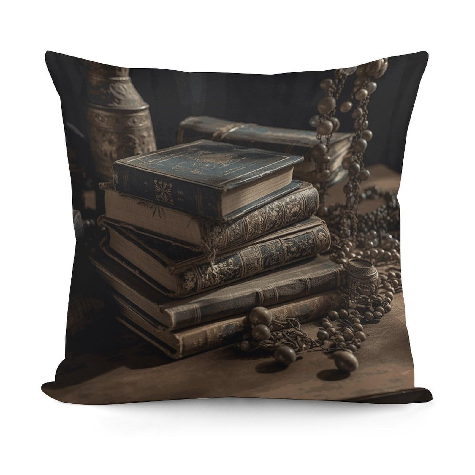 Adfgyerh Style Stack Of Old Books Decorative Pillow Covers, Throw Pillow Covers Soft For All Seasons, Pillowcases For Couch Living Room Sofa Bedroom 18X18 Inch