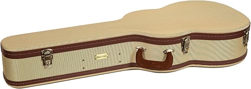 Miniatura 4 de Crossrock Funda de madera para guitarras acústicas mini jumbo con correas de hombro extraíbles-Tweed (CRW700SJTW)