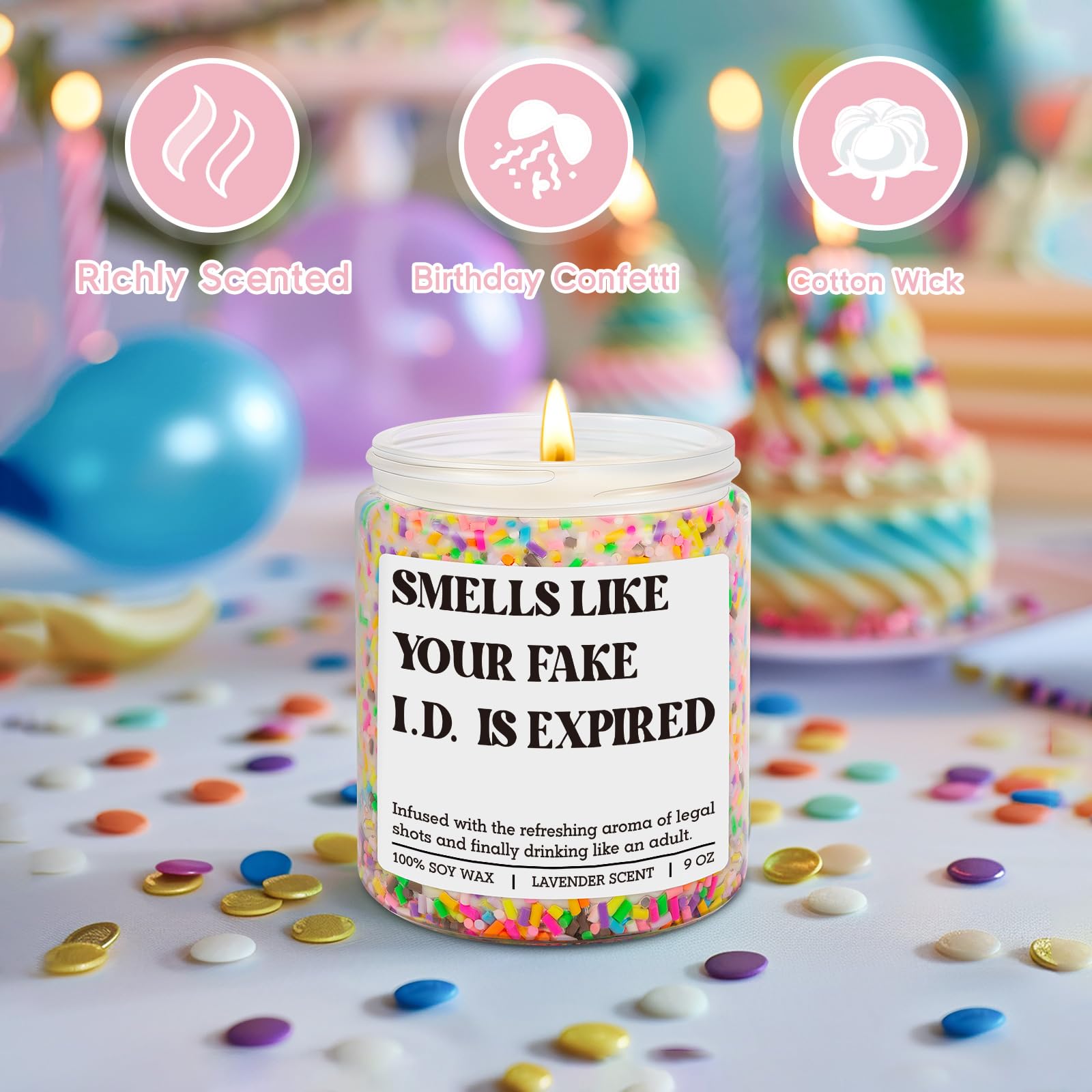 GSPY Scented Candle - 21st Birthday Gifts for Women, Female - Happy 21 Year Old Birthday Gifts for Him, Her - Cool 21st Bday Candle for Girls, Boys - Funny Turning 21 Ideas for Friend, Daughter, Teen