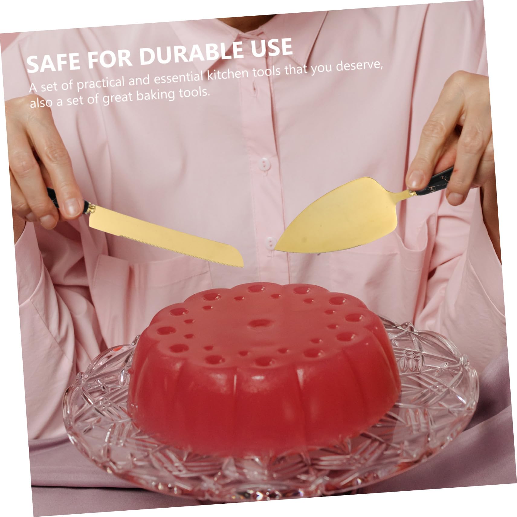 VICASKY Ustensiles de Pâtisserie Comprenant Spatule à Gâteau et Coupe-pizza Set de 2 en Acier Inoxydable Manche Antidérapant Ergonomique Cuisine et Cuisson