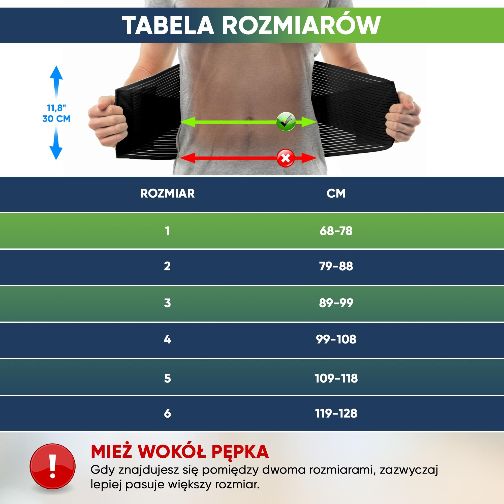 Pas lędźwiowy podtrzymujący plecy aHeal Ortopedyczny Rozmiar 4