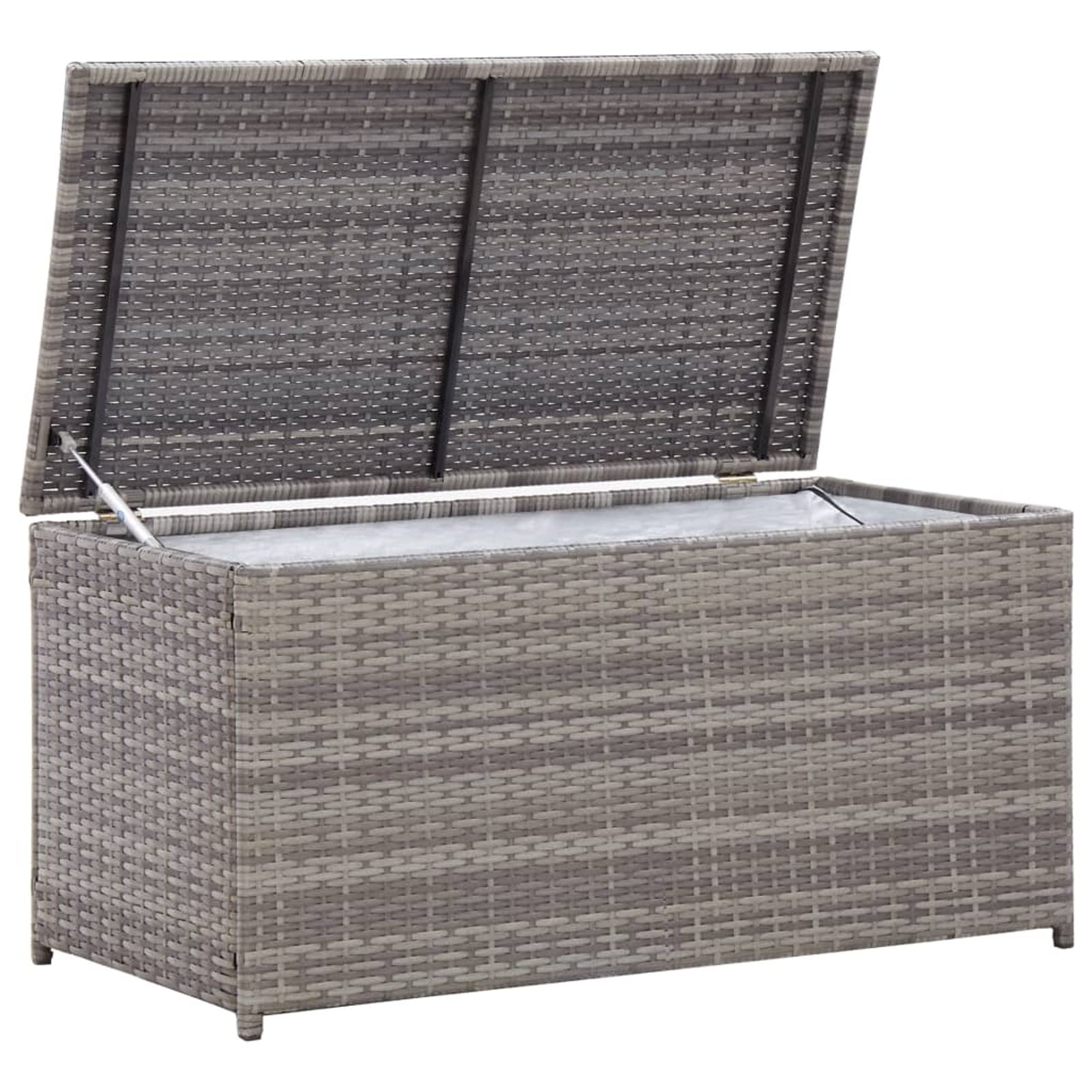 Festnight Garden Storage Box, Extra Large Garden Storage Box, Rattan Storage Box,100x50x50 cm Grey