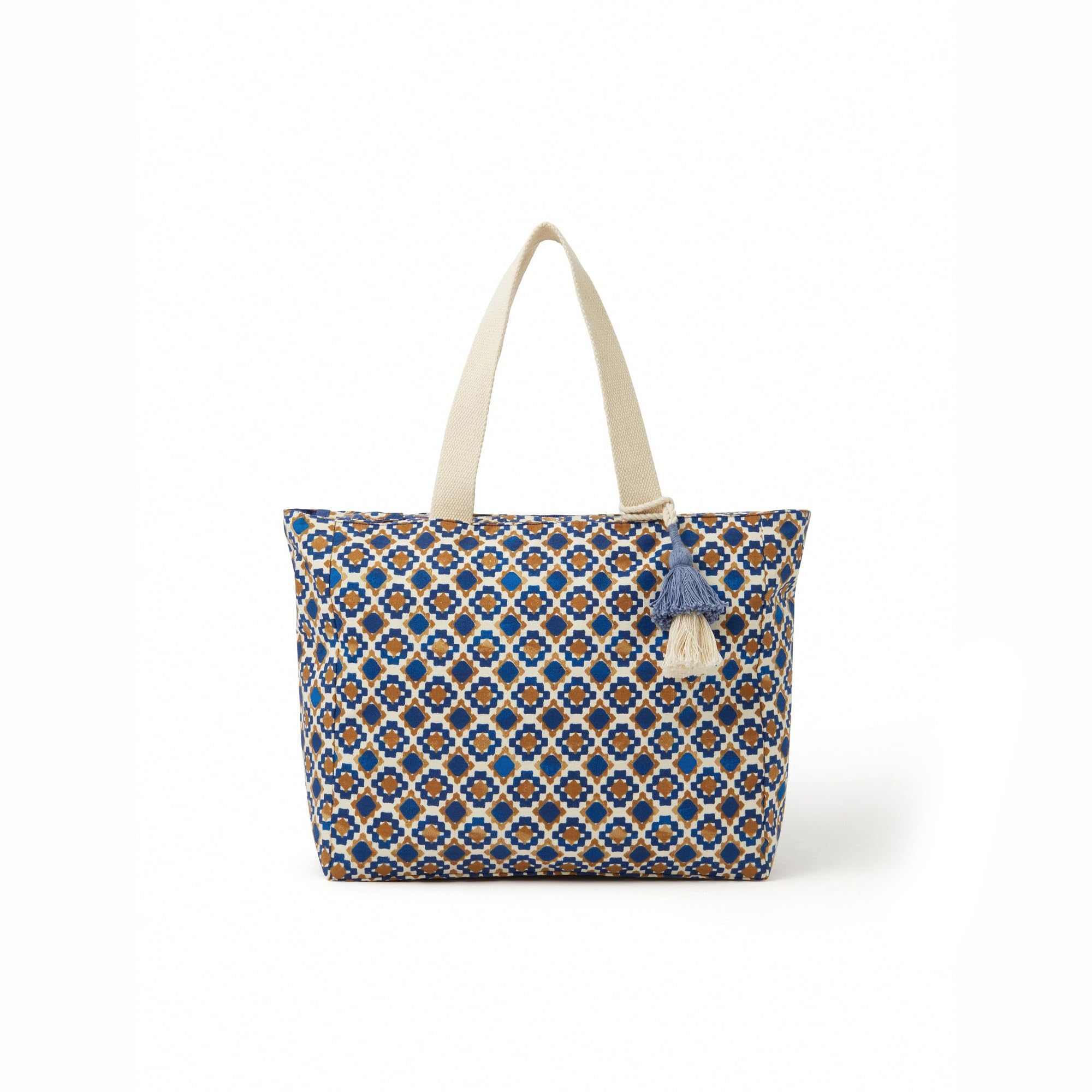 London Women's Blue Tile Print Beach Tote Bag |shoulder bag for woman latest |purse for women handbag-image-15