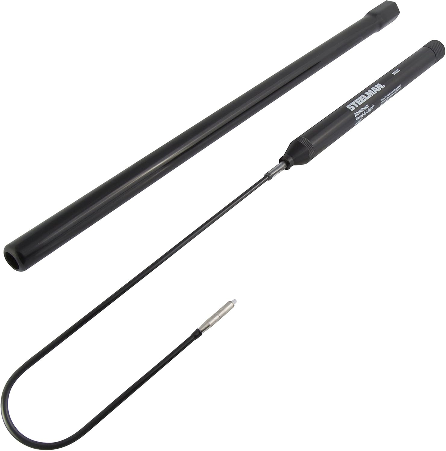 Steelman 24-Inch LED Aluminum Automotive Bend-A-Light Pro, 15.75-inch Flexible Gooseneck, Cover/Handle Extension Included, Batteries Included