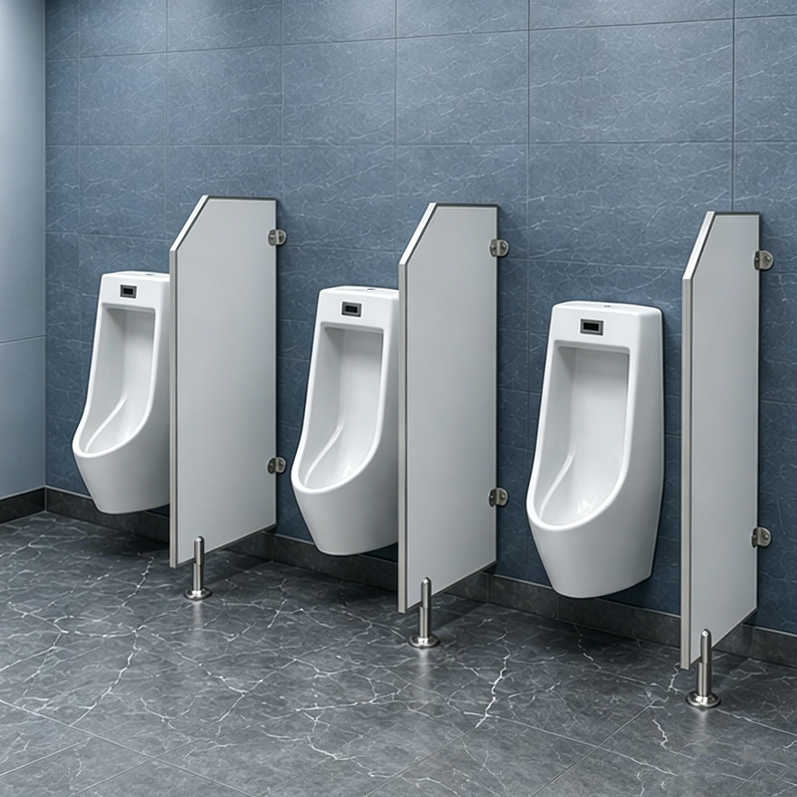 Yqyc Public Restroom Urinal Partition with Stainless Steel Accessories, Men's Urinal Privacy Screen for Hotels & Malls(3 PCS)
