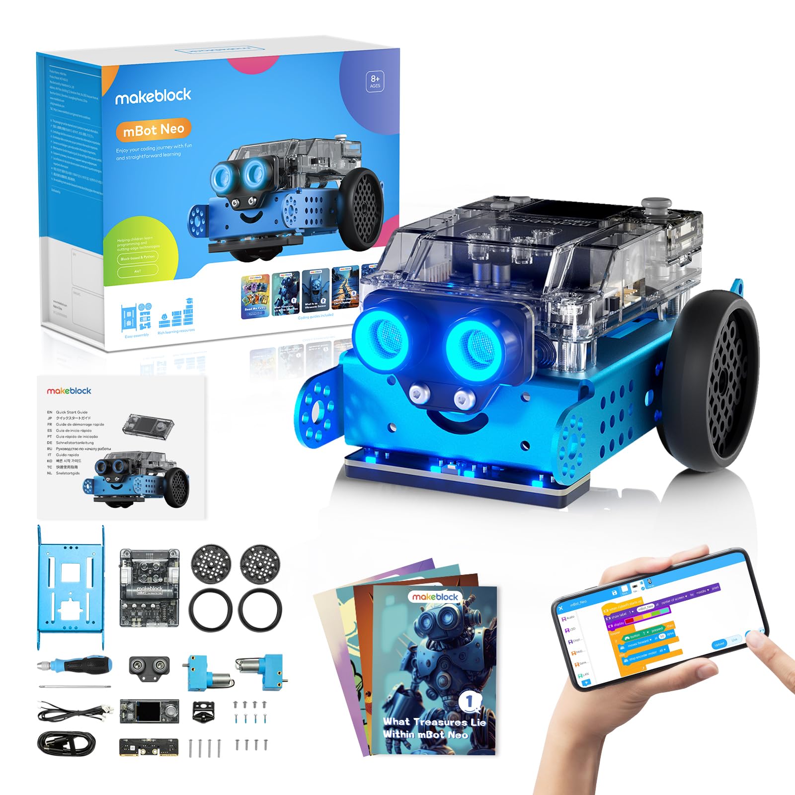 Makeblock mBot2 Coding Robot for Kids, AI Learning Support Scratch & Python Programming, Robotics Kit for Kids Ages 8-12 and up, Building STEM Robot Toys Gifts for Boys Girls
