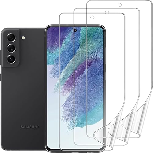 Paquete de 3 protectores de pantalla compatibles con Samsung Galaxy S21 FE 5G de 6.4 pulgadas, película de hidrogel de TPU suave transparente HD