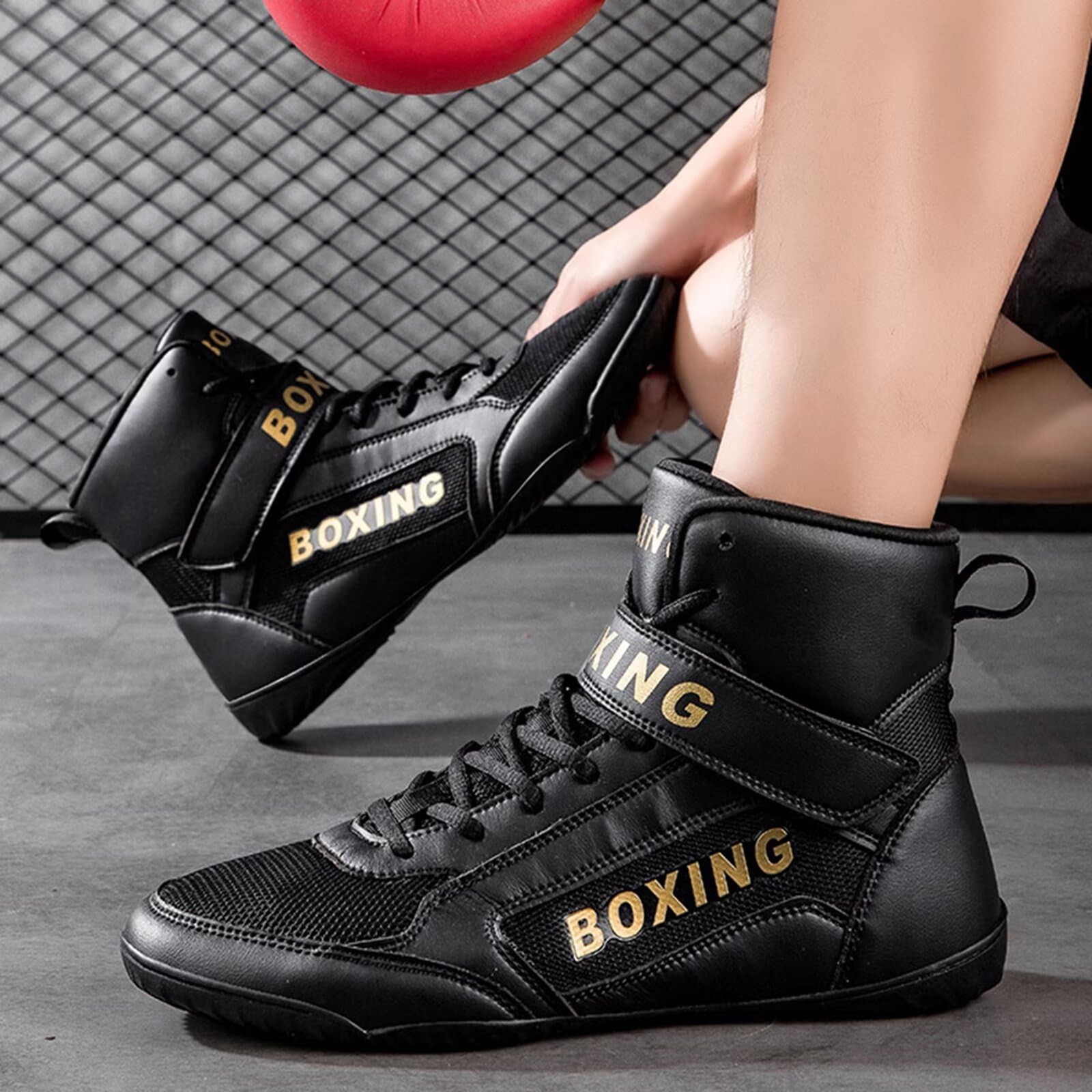 Scarpe da Wrestling e Boxe da Donna e Uomo - Scarpe Boxe alla Moda, Sneakers Alte per Sollevamento Pesi, Fitness, Comode Bodybuilding