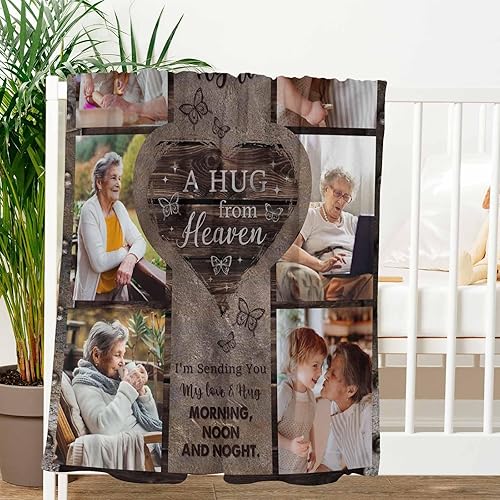 Miniatura 6 de MyPupSocks Manta de Abrazo de Memoria Personalizada para Condolencias, Regalo de Duelo Personalizado para Papá Mamá Seres Queridos en Duelo, Manta