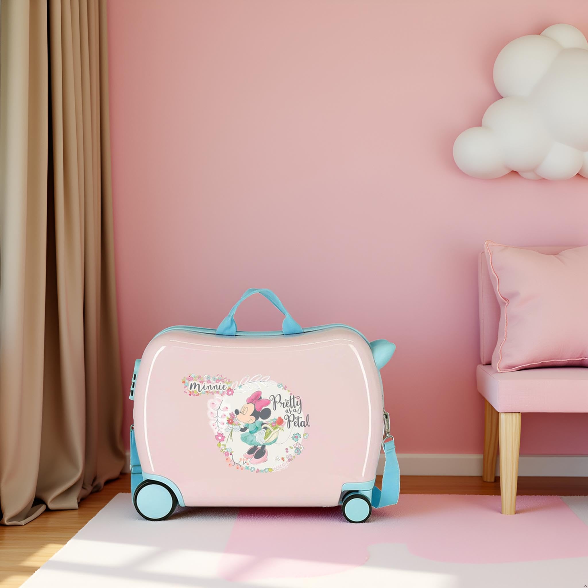 Disney Minnie Florals Valigia per bambini rosa 50 x 38 x 20 cm rigida ABS chiusura a combinazione laterale 34 L 1,8 kg 4 ruote equipaggiamento a mano