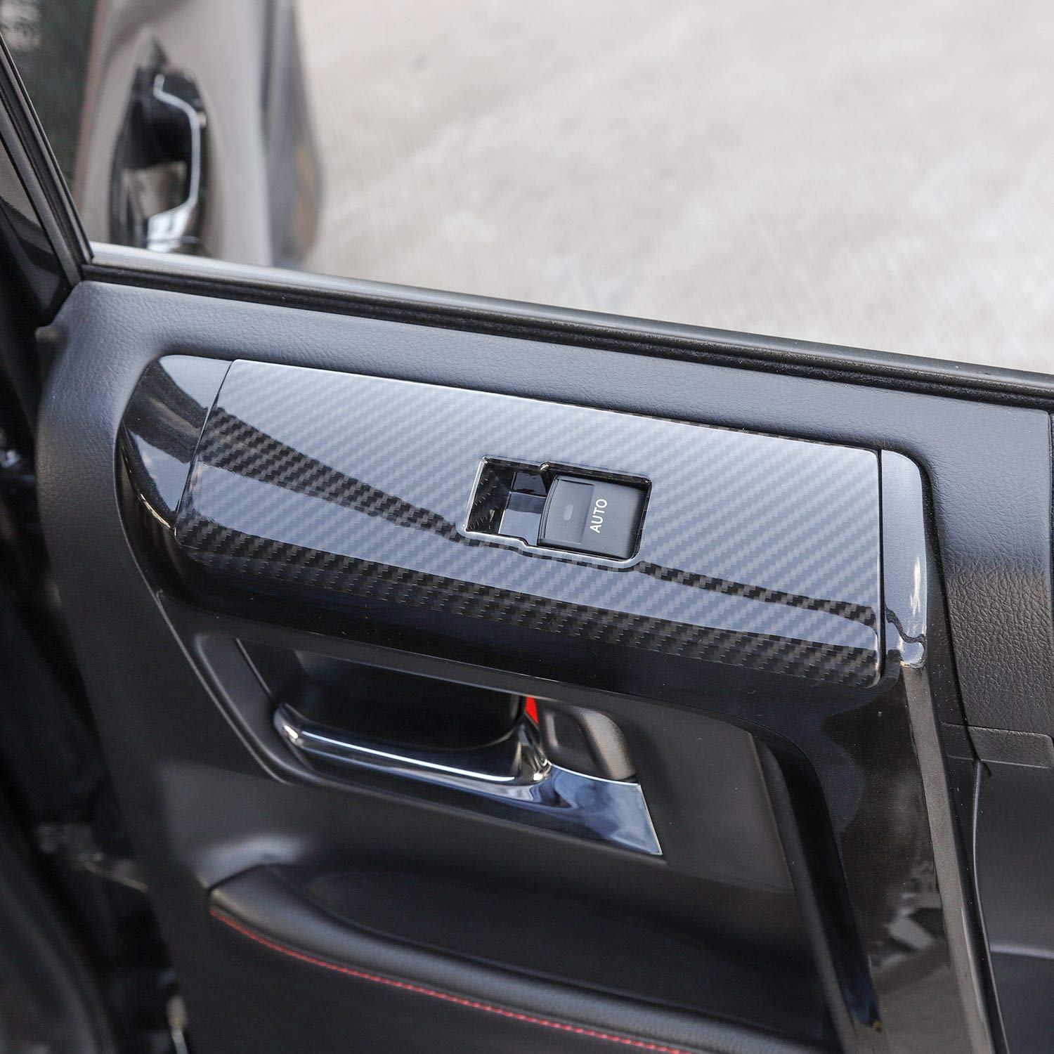 Voodonala for 4Runner ABS Carbon Fiber Window Lift Switches Button Cover Trim for 2010-2023 Toyota 4Runner Interior Accessories, 4pcs