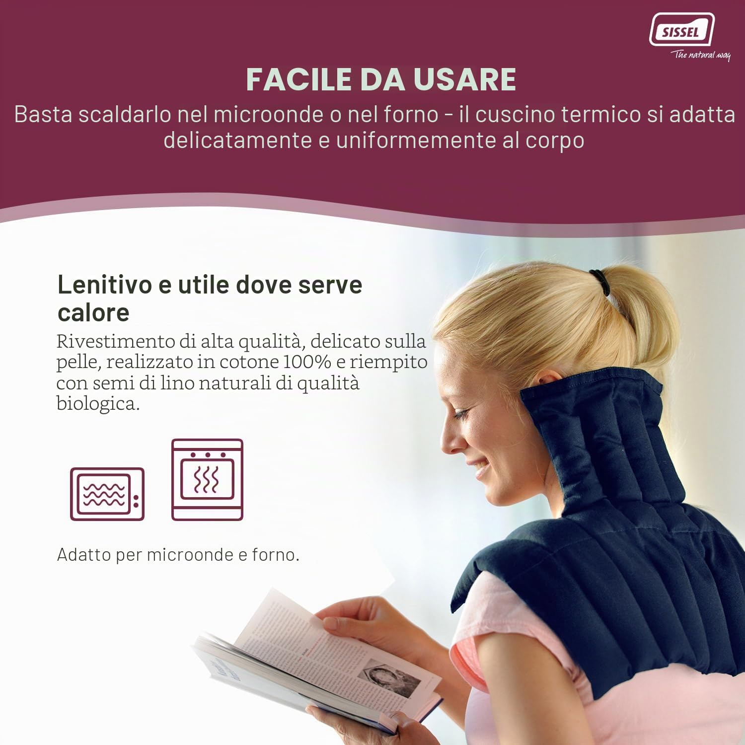 Sissel Cuscino Termico Sissel® Linum 37,5X36/37 Cm, Blu Blu