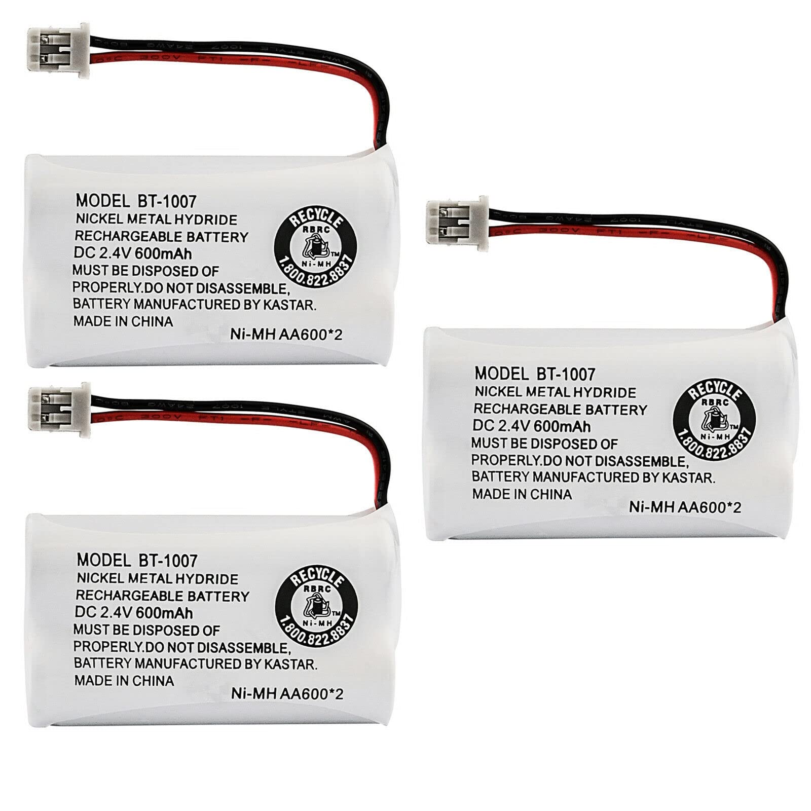 Kastar 3-Pack BT-1007 Battery Replacement for Uniden DECT1363-2, DECT1480, DECT1500, DECT-1500, EXP370, EXP370A, EXP370CS, EXP371, EXP371A, EXP3710, EXP380, EXP4540, EXP4541, EXP970 Cordless Phone