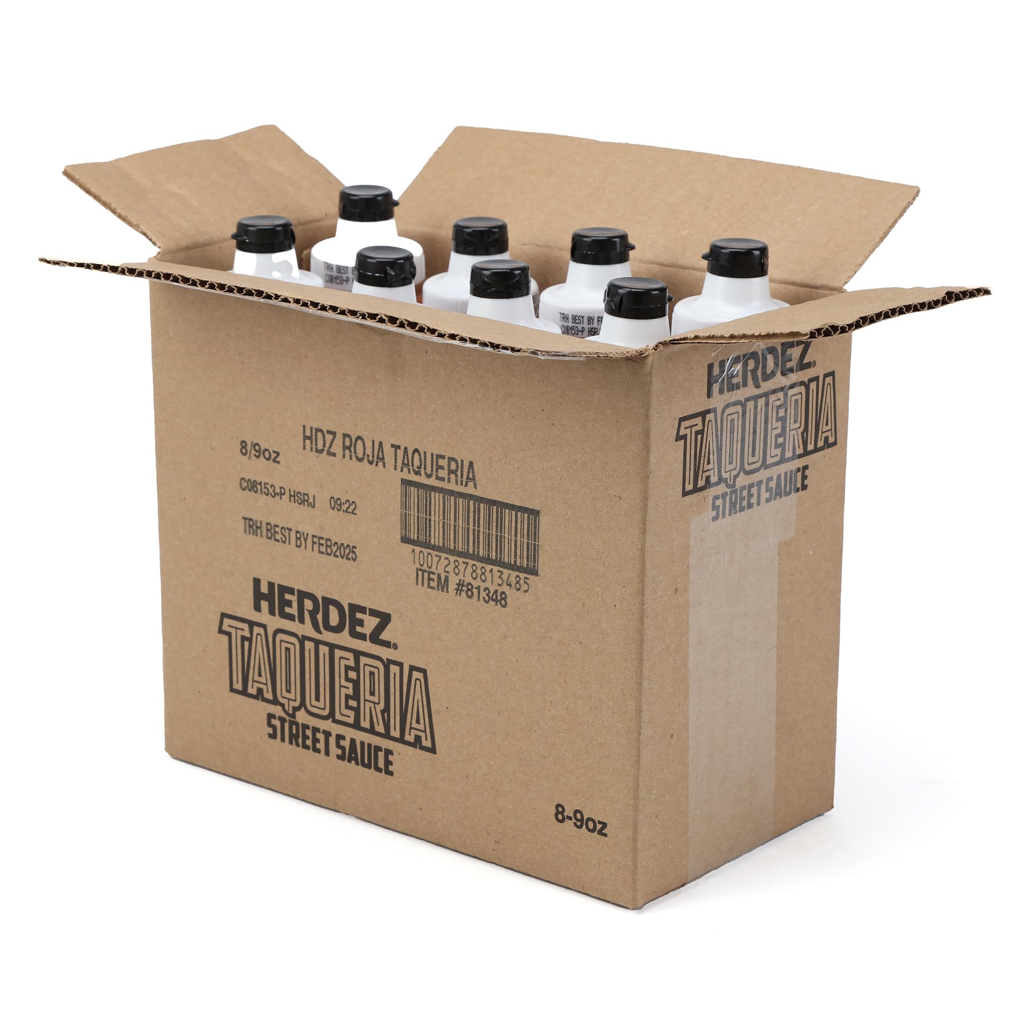 TAQUERIA STREET SAUCE, Roja, Medium, 9 oz Squeeze Bottle (8 Pack) – Spicy Red Sauce with Chile De Arbol Flavor