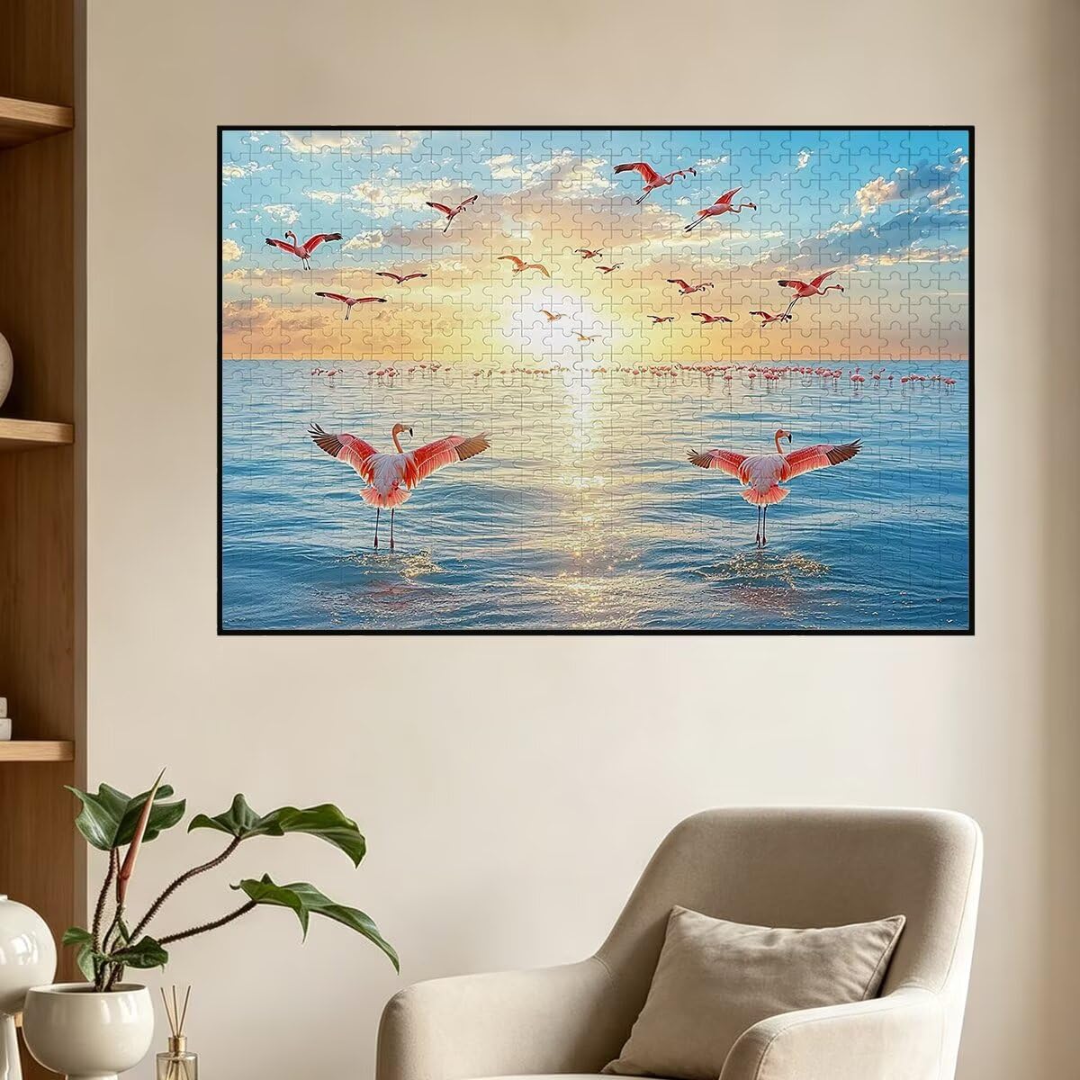 Puzzle 4000 Pezzi Fenicotteri, Puzzle Adulti Mare in Legno, 141x87cm -1473