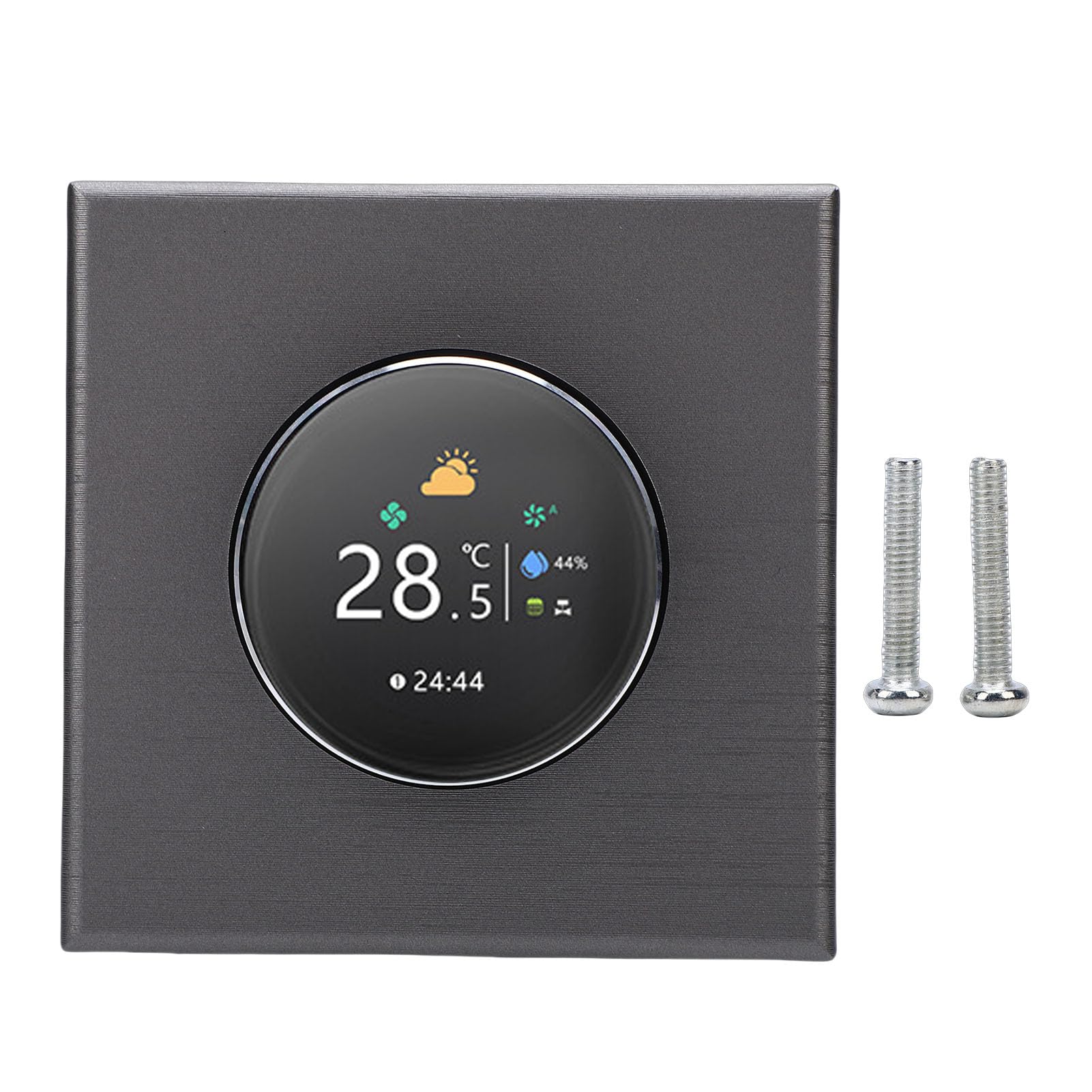 lyrlody Inteligentny Termostat WiFi, Termostat PC ABS z Inteligentnym Pokrętłem z Ekranem TFT 240x240, Pilot z Aplikacji, Programowalny od 41 do 95F, do Domowego Systemu Ogrzewania Podłogowego AC