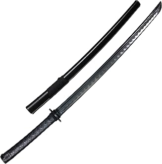 E-BOGU Martial Arts Polypropylene Training Sword Equipment (39") with Black Saya Scabbard