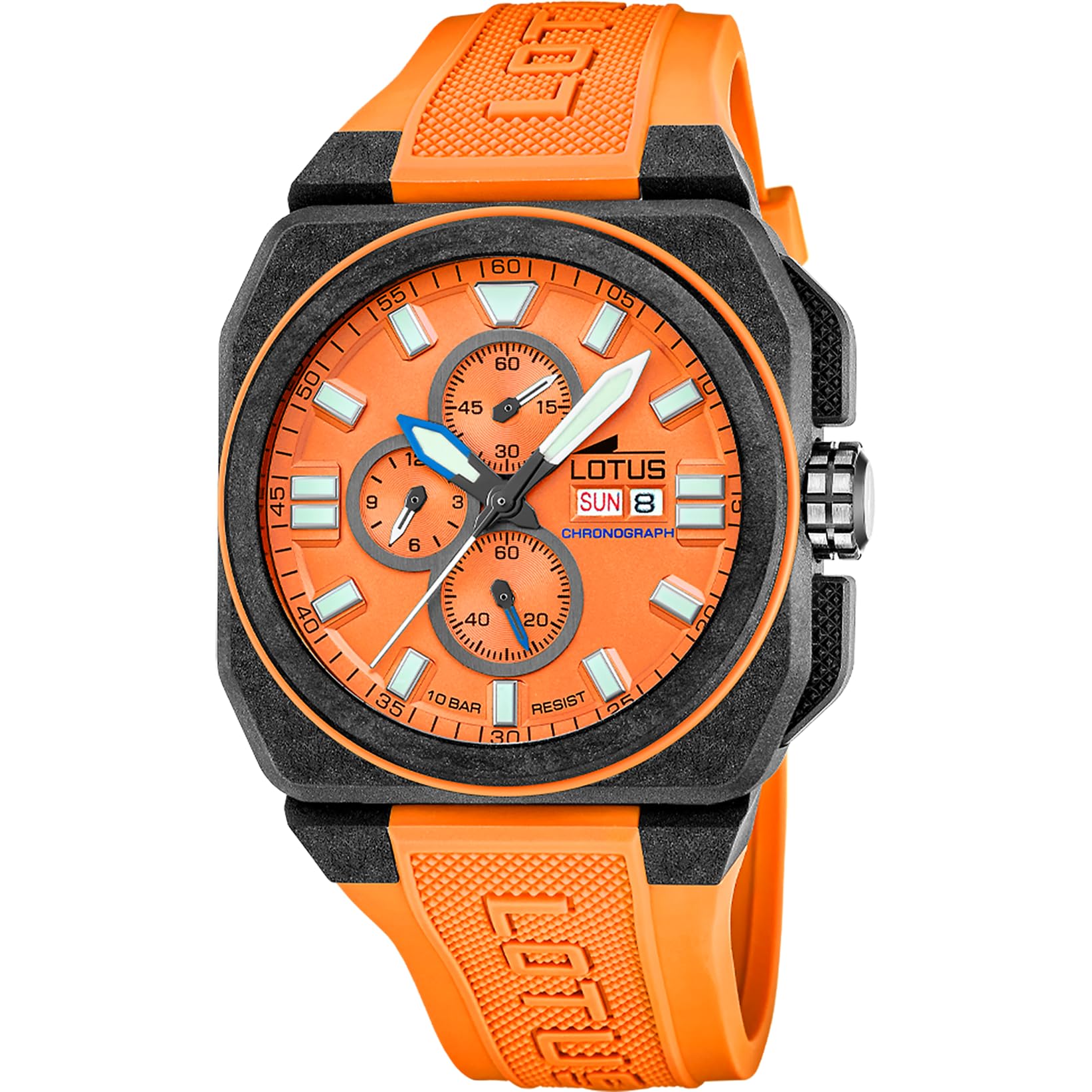 Lotus 18976/6 Mens Carbon Fiber Chronograph Watch with Leather Strap