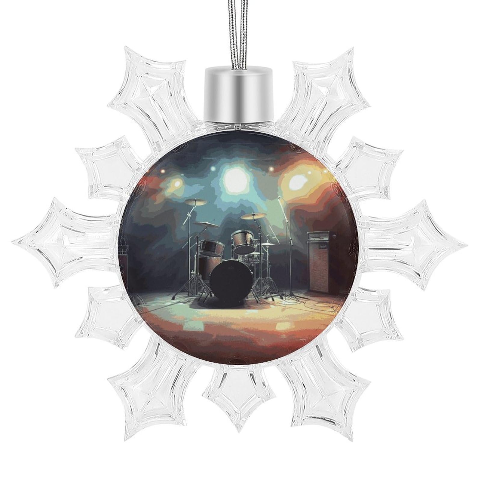 Pendentif flocon de neige de Noël 10,4x8,9cm en aluminium et plastique pour sapin
