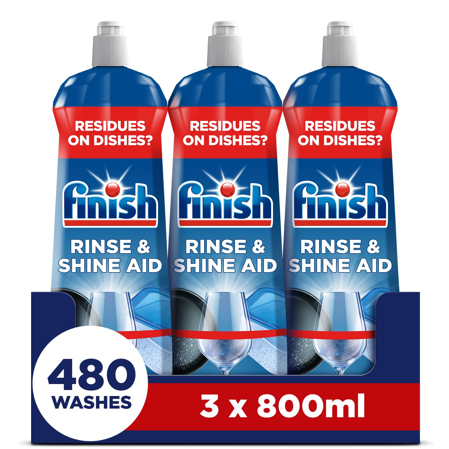 Finish liquide de rinçage normal pour lave-vaisselle Normal 800 ml (Pack of 3)