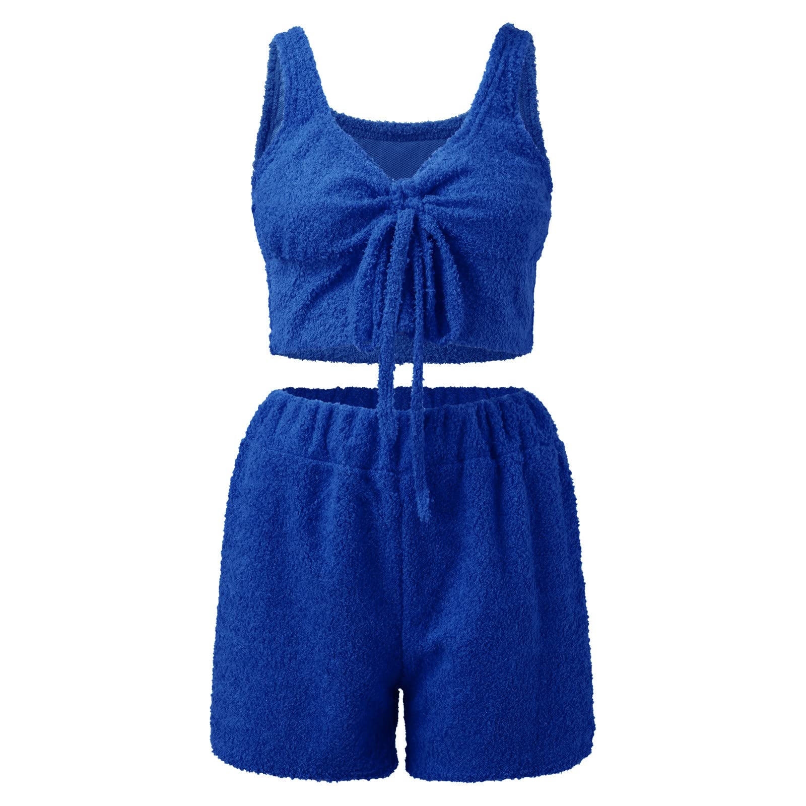 Damen Winter Lässige Sportbekleidung Solide Lange Ärmel 3-Teilige Outfits Mädchen Sachen Teenager Zimmer Hausanzug Elegant Schlafanzug Lang Warm Pyjama Christmas - Karierte Hose