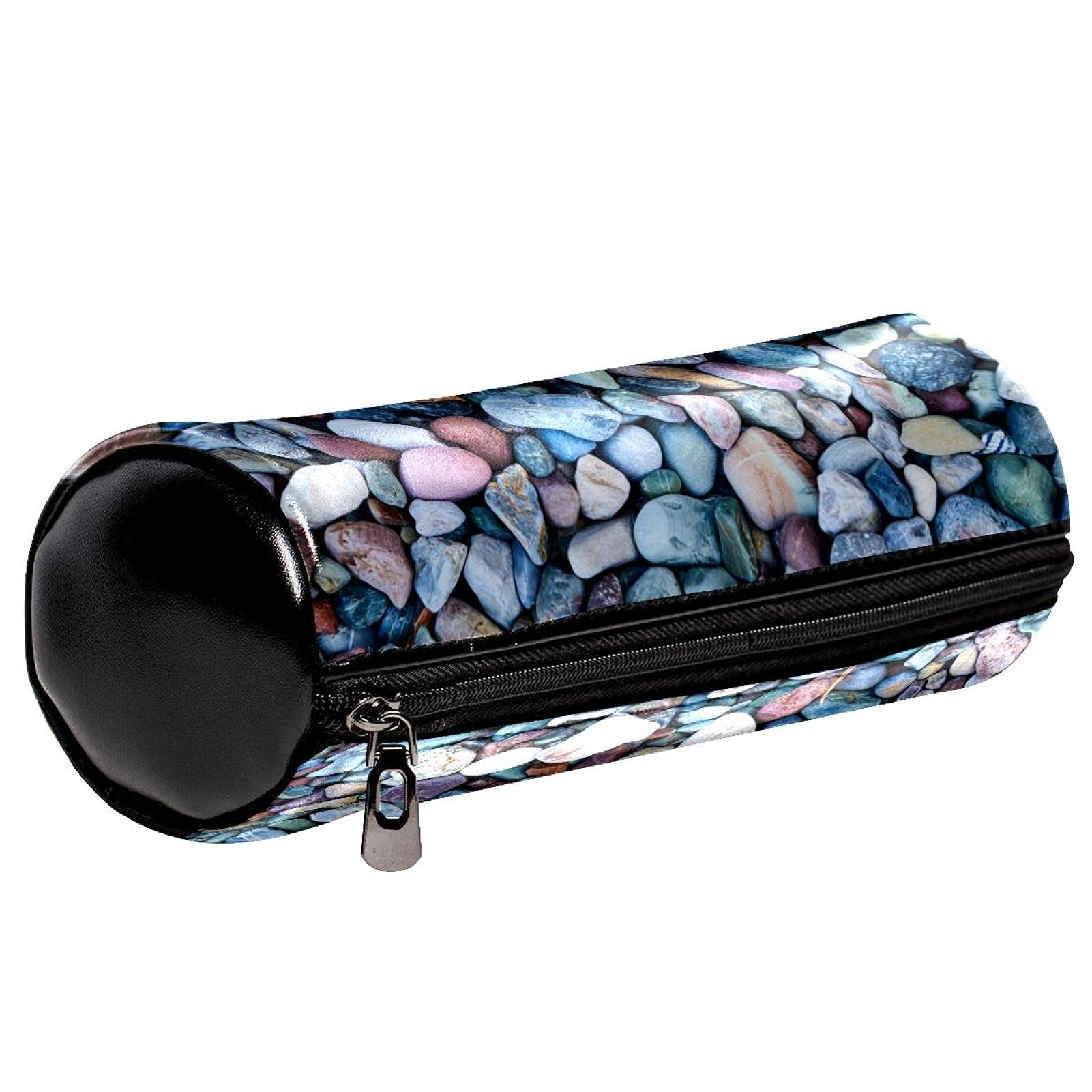 Astuccio In Pelle Con Stampa Marmorizzata – Portapenne Per Studenti, Portamonete, Porta Cosmetici, 19x5x5 Cm, Colore Nero, Leggero E Resistente - 5