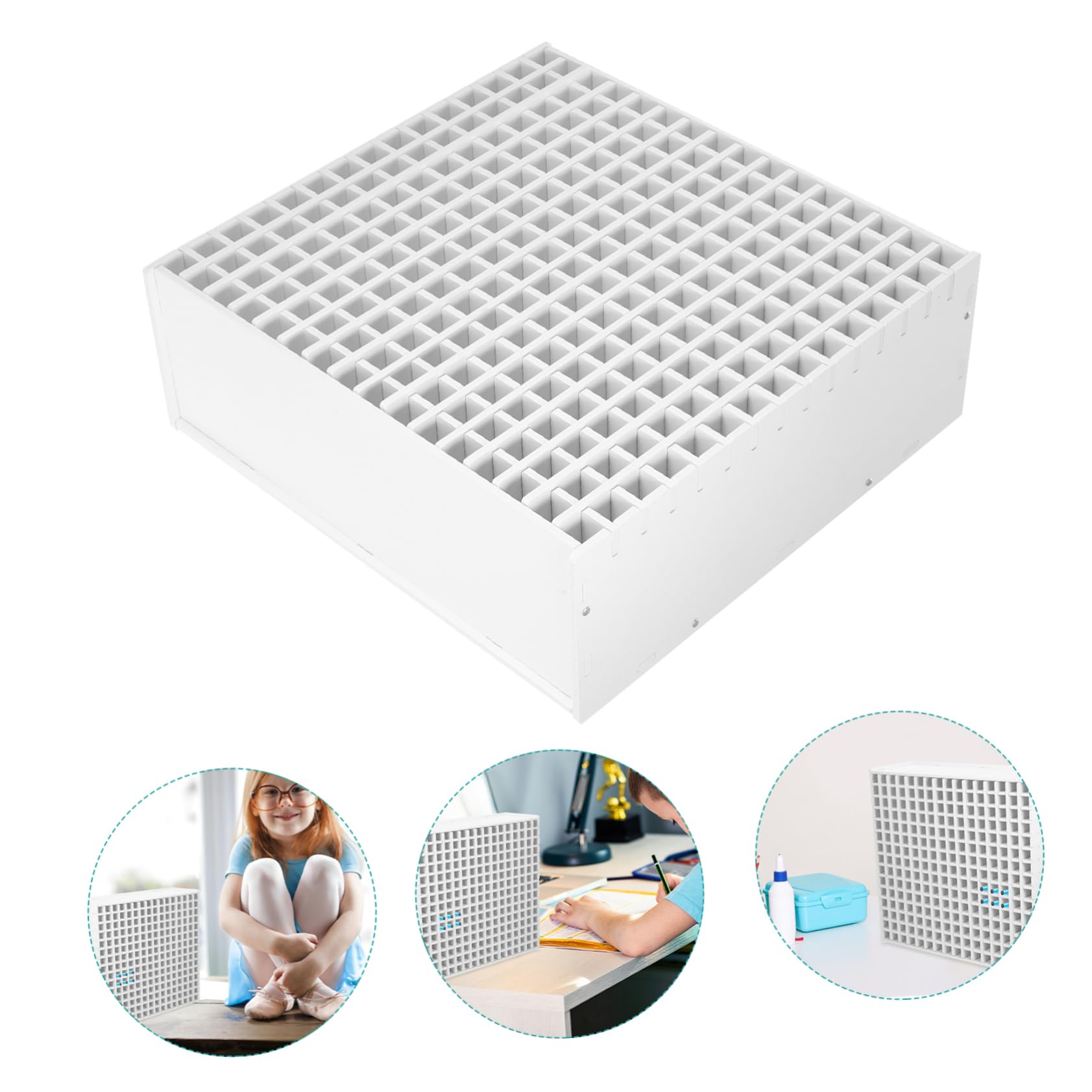 Portapenne Astuccio Bianco 240 Slot in Abs, Organizer Multifunzione | Festa Scuola Decor, Capienza Ampia, Salvaspazio da Scrivania per Studenti e Insegnanti