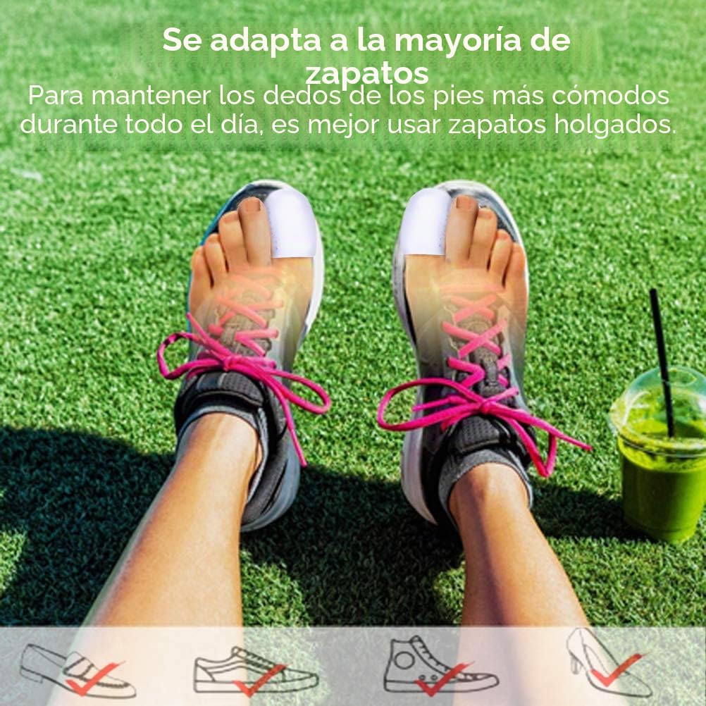 Protector dedo gordo pie, 10 piezas Punteras de Silicona para Dedo Gordo, Mangas transpirables, evita callos y ampollas, silicona para hombres y mujeres.