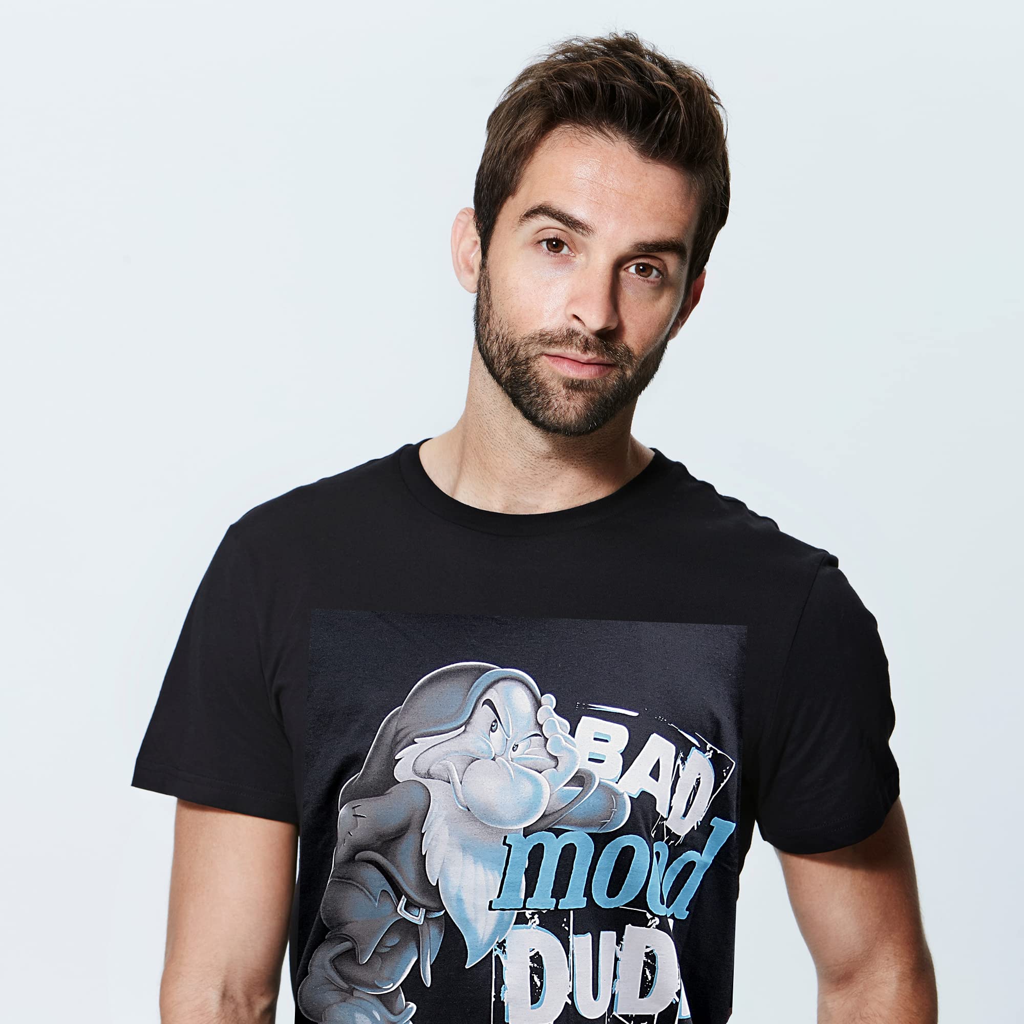 Schneewittchen und sieben Zwerge Grumpy lustige T-Shirts für Erwachsene, Bad Mood Dude Neuheit Grafik Tee Disney Shirt, schwarz, 3X-Groß
