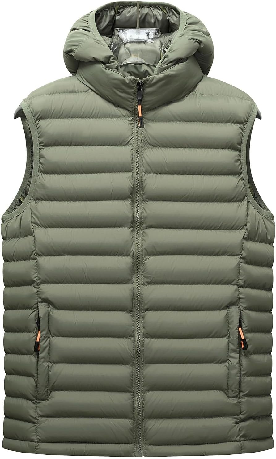 Men's Chevron Quilted Hooded Jacket Puffer Winter Warm Coat