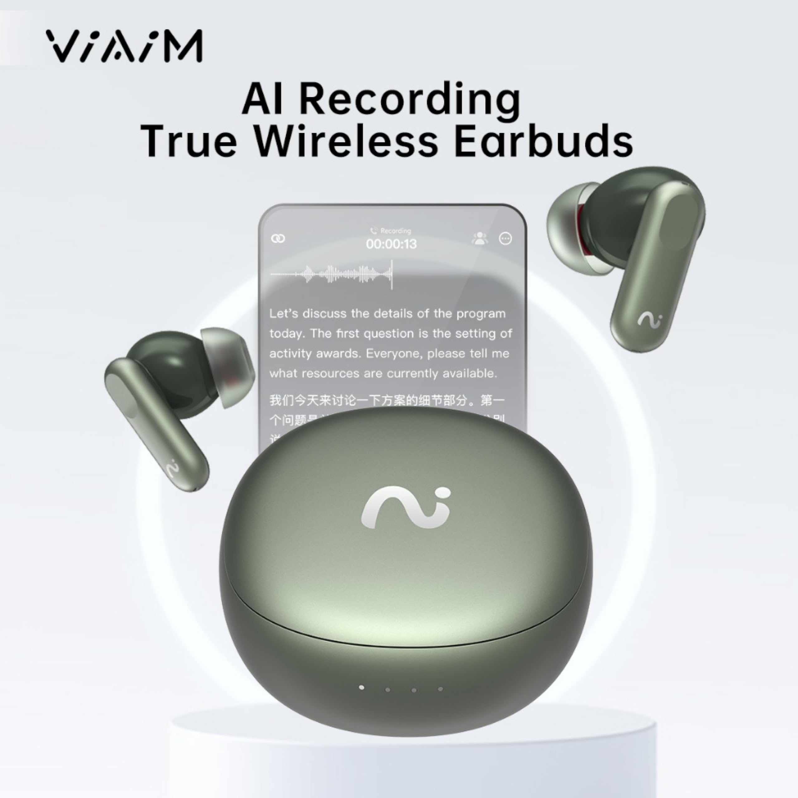 Amazon.com: VIAIM Nano+ AI Smart Earbuds – 4-in-1 Noise Cancelling