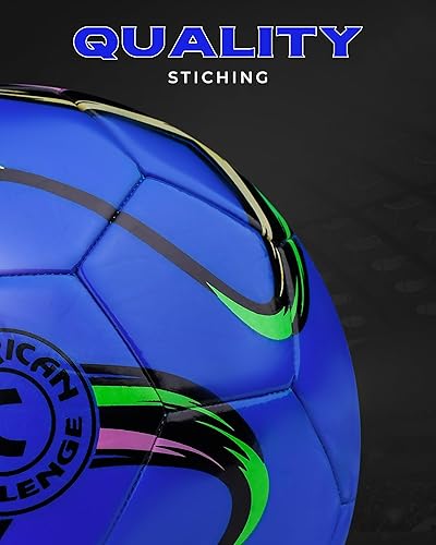 Miniatura 3 de American Challenge Brasilia - Balón de fútbol – Tamaños 5, 4, 3 y 2 – Balón de fútbol de entrenamiento para jóvenes y adultos para práctica, juegos