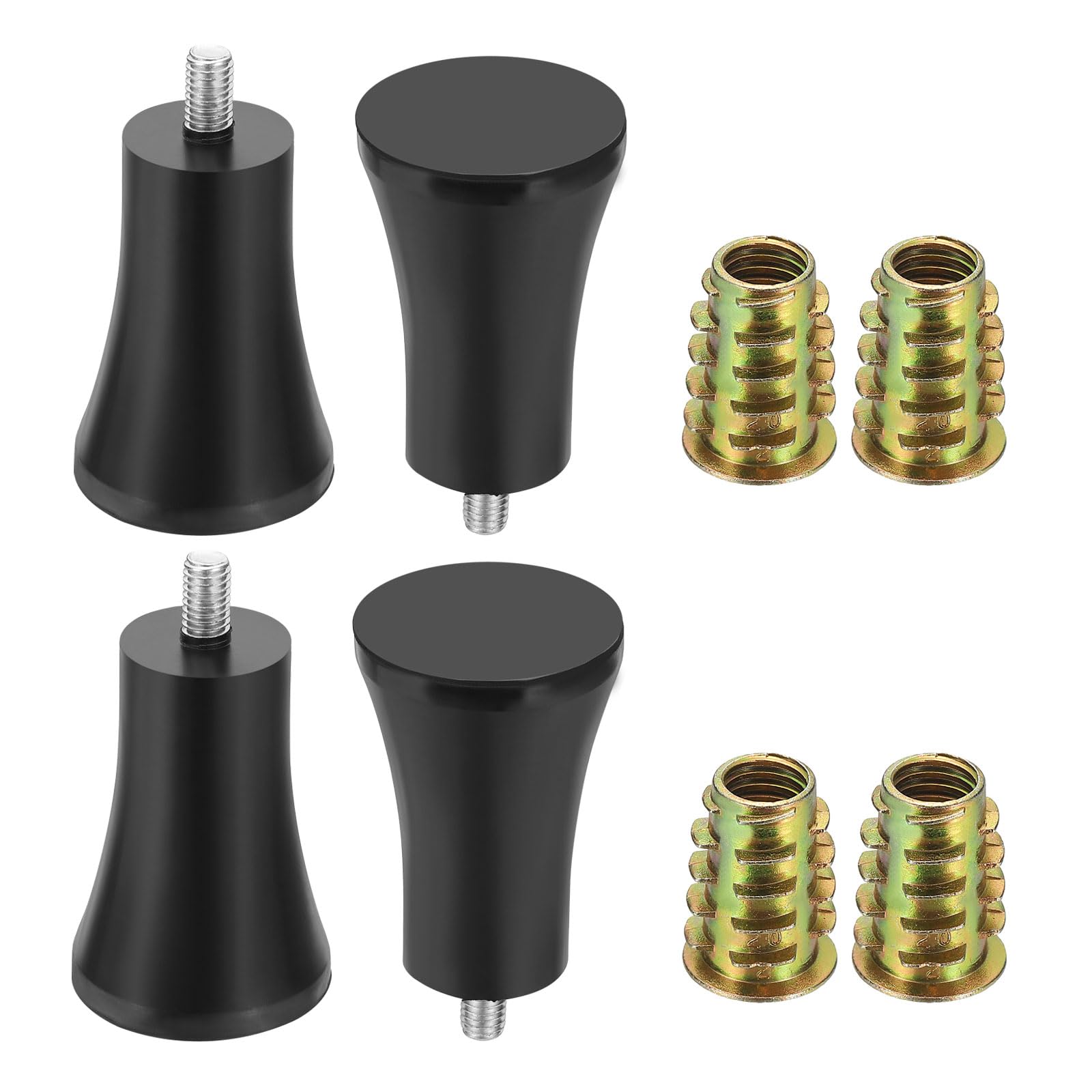 sourcing map 4Pcs M8 x 15mm Thread Adjustable Furniture Levelers, 42x76mm Furniture Leveling Feet Screws in Threaded Glide Leveling Floor Protector for Table Chair Cabinet Legs