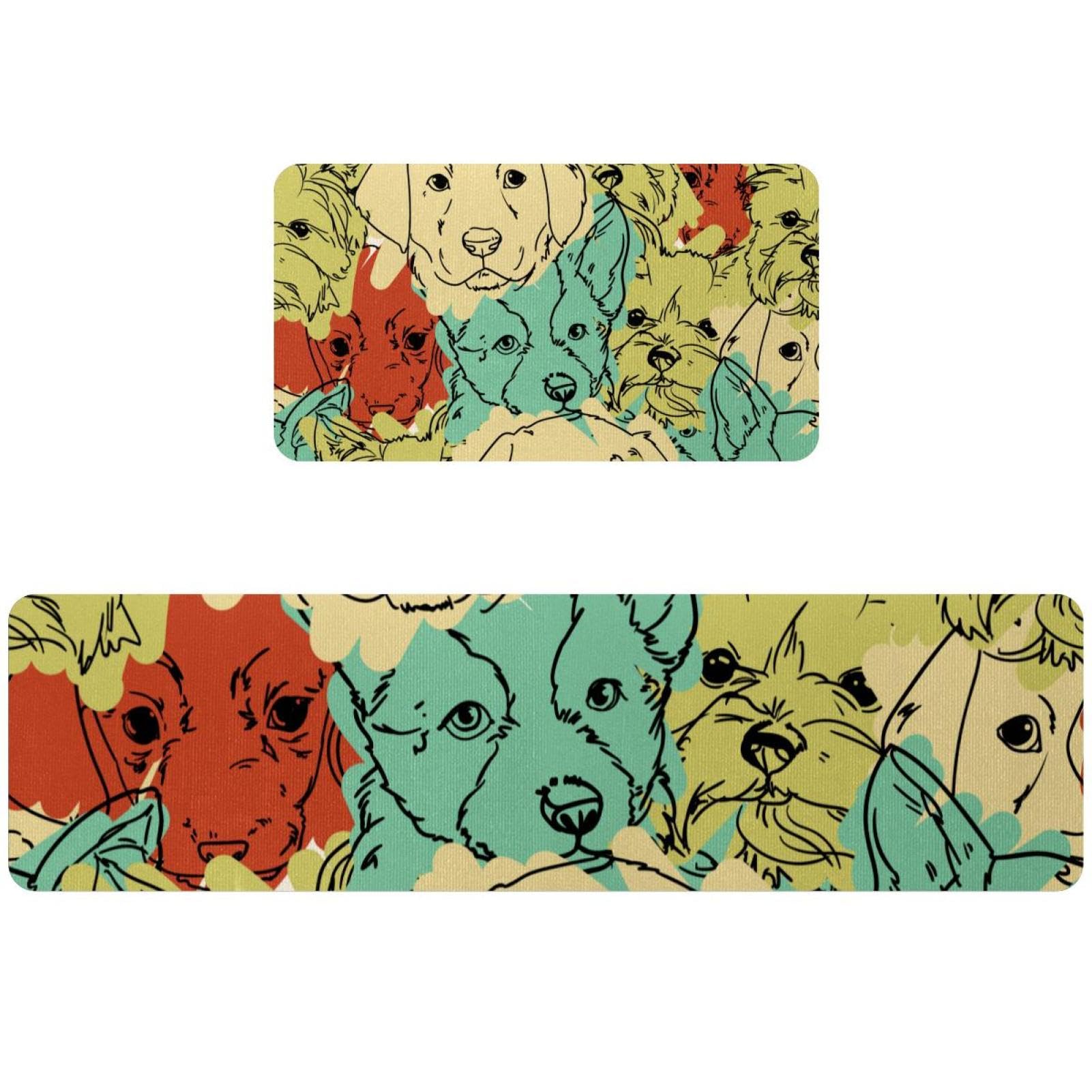 Alfombrilla de cocina lavable con diseño de perros para un hogar limpio y acogedor