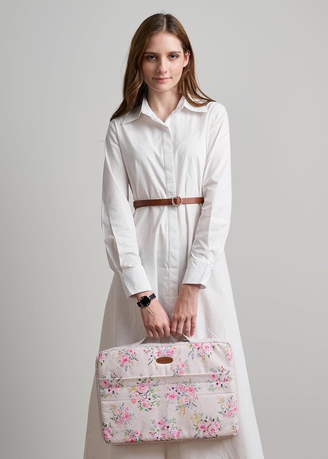 Maison d'Hermine Laptop Sleeve with Handle Case Stain and Water Repellent Cotton Canvas